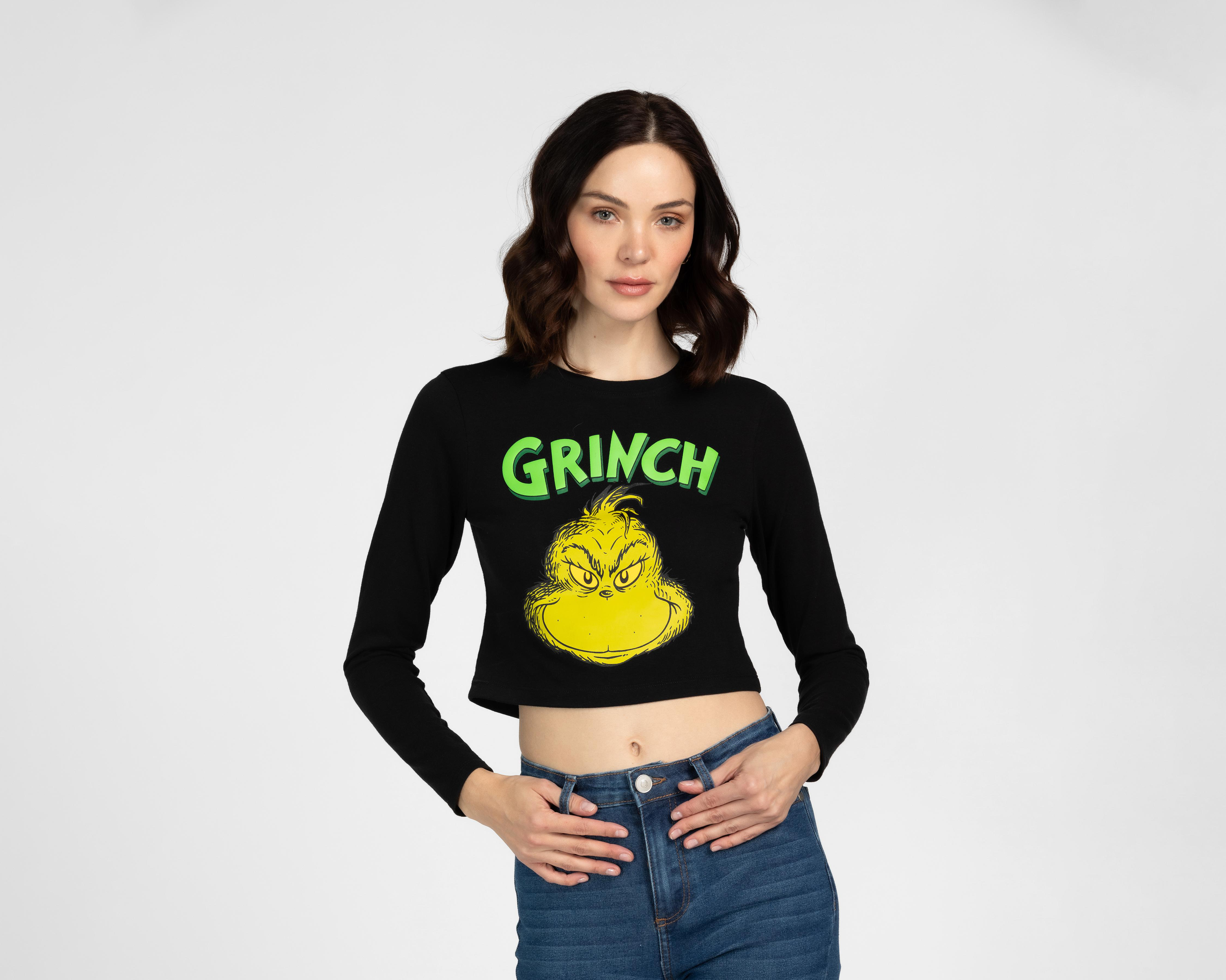 Foto 2 pulgar | Playera Dr. Seuss the Grinch de Manga Larga para Mujer