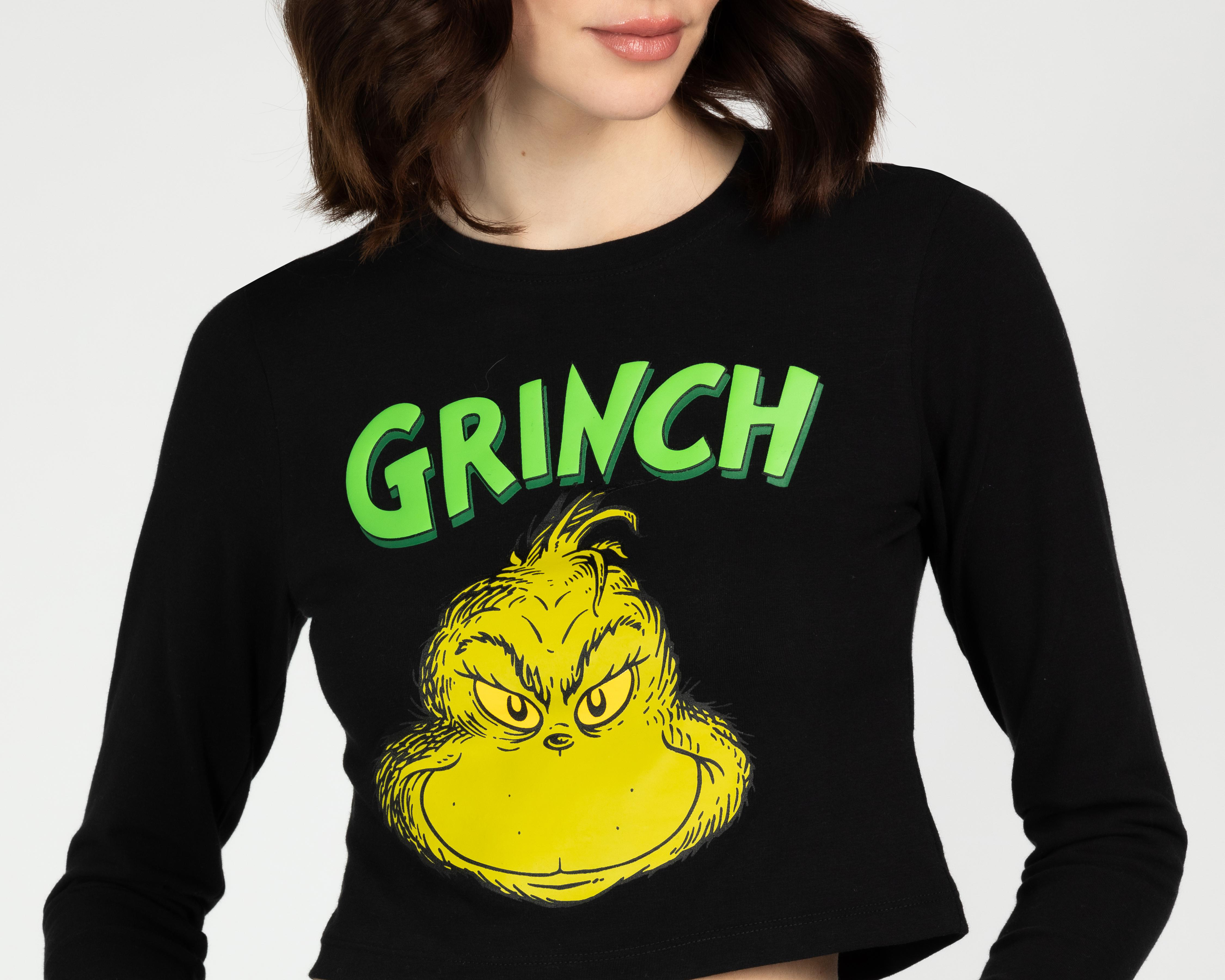 Foto 4 pulgar | Playera Dr. Seuss the Grinch de Manga Larga para Mujer