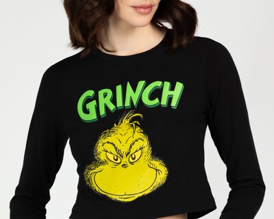 Foto 3 | Playera Dr. Seuss the Grinch de Manga Larga para Mujer