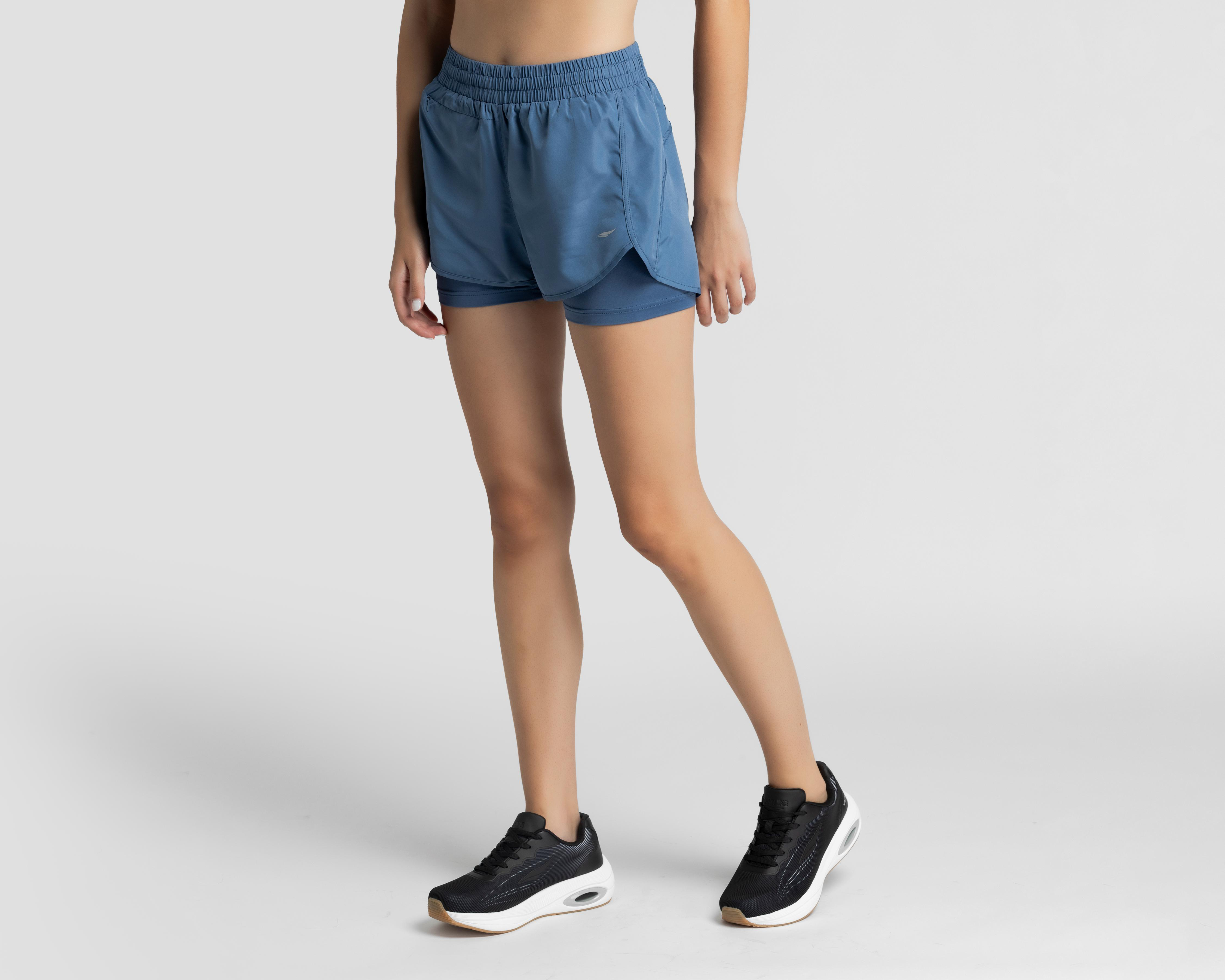 Foto 2 pulgar | Short Sportline Azul para Mujer