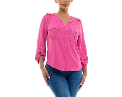 Foto 3 | Blusa Adrienne Vittadini con Bolsillos Manga Larga