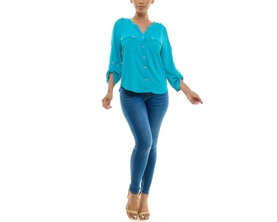 Foto 1 | Blusa Adrienne Vittadini con Bolsillos Manga Larga