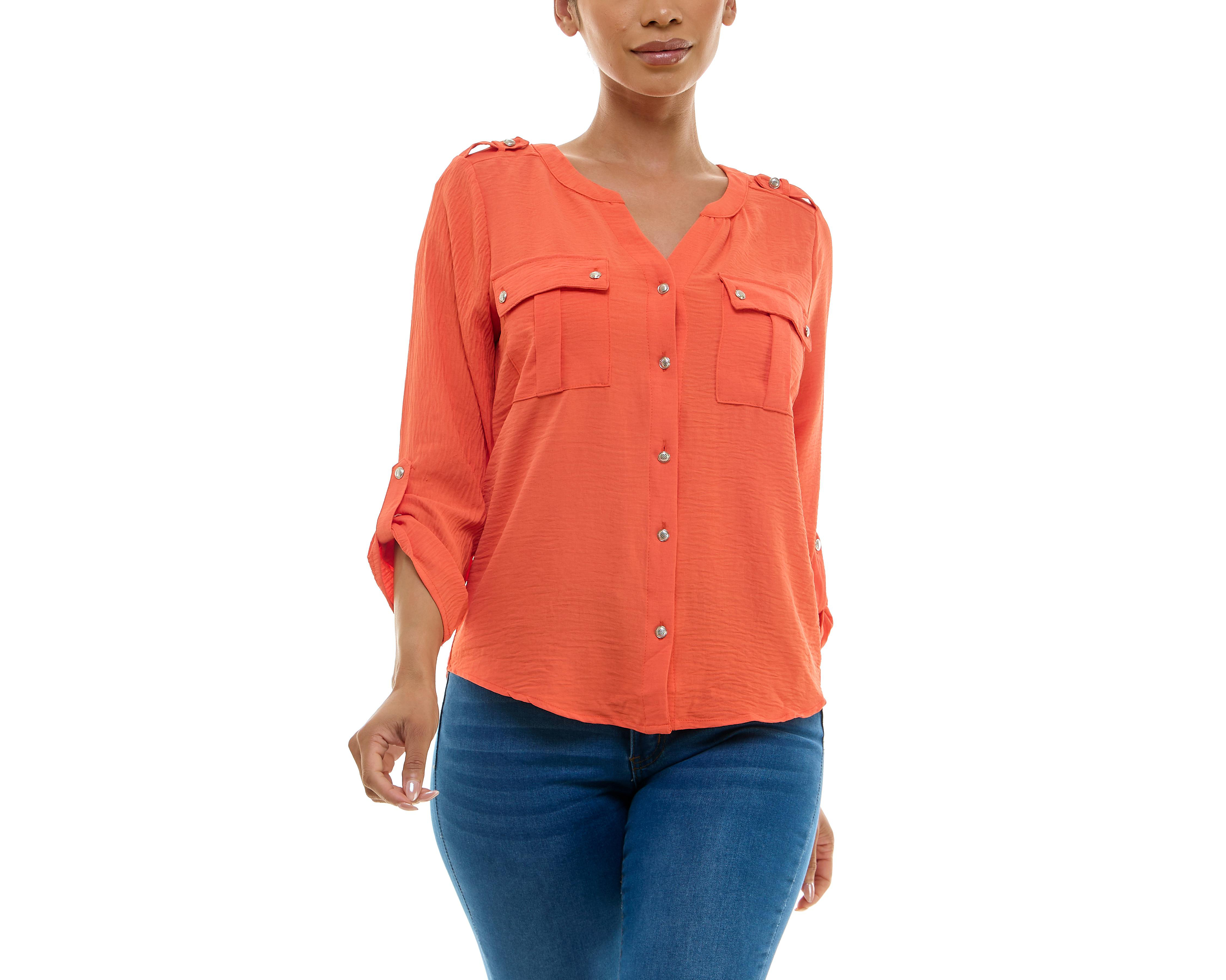 Foto 3 | Blusa Adrienne Vittadini con Bolsillos Manga Larga