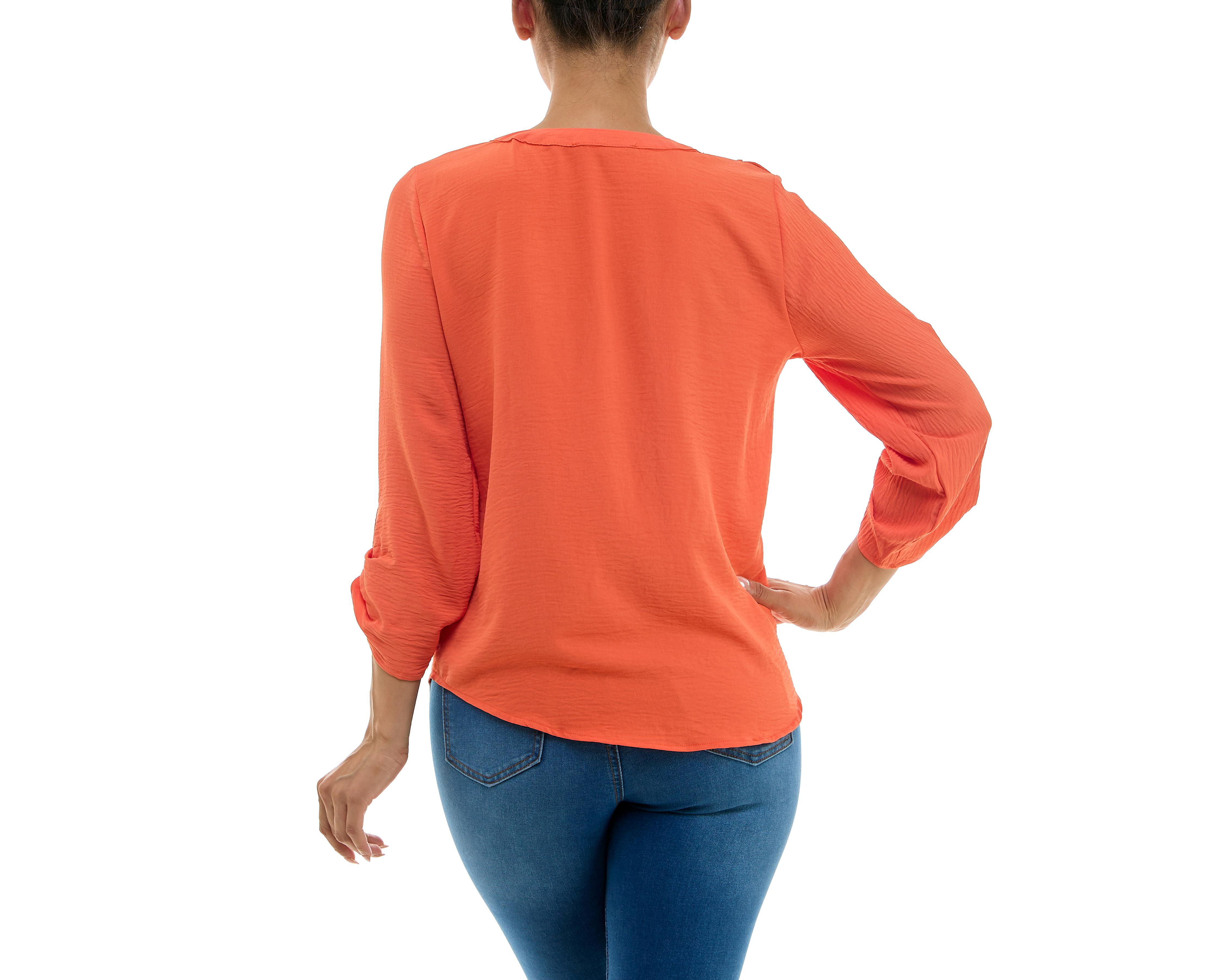 Foto 5 pulgar | Blusa Adrienne Vittadini con Bolsillos Manga Larga