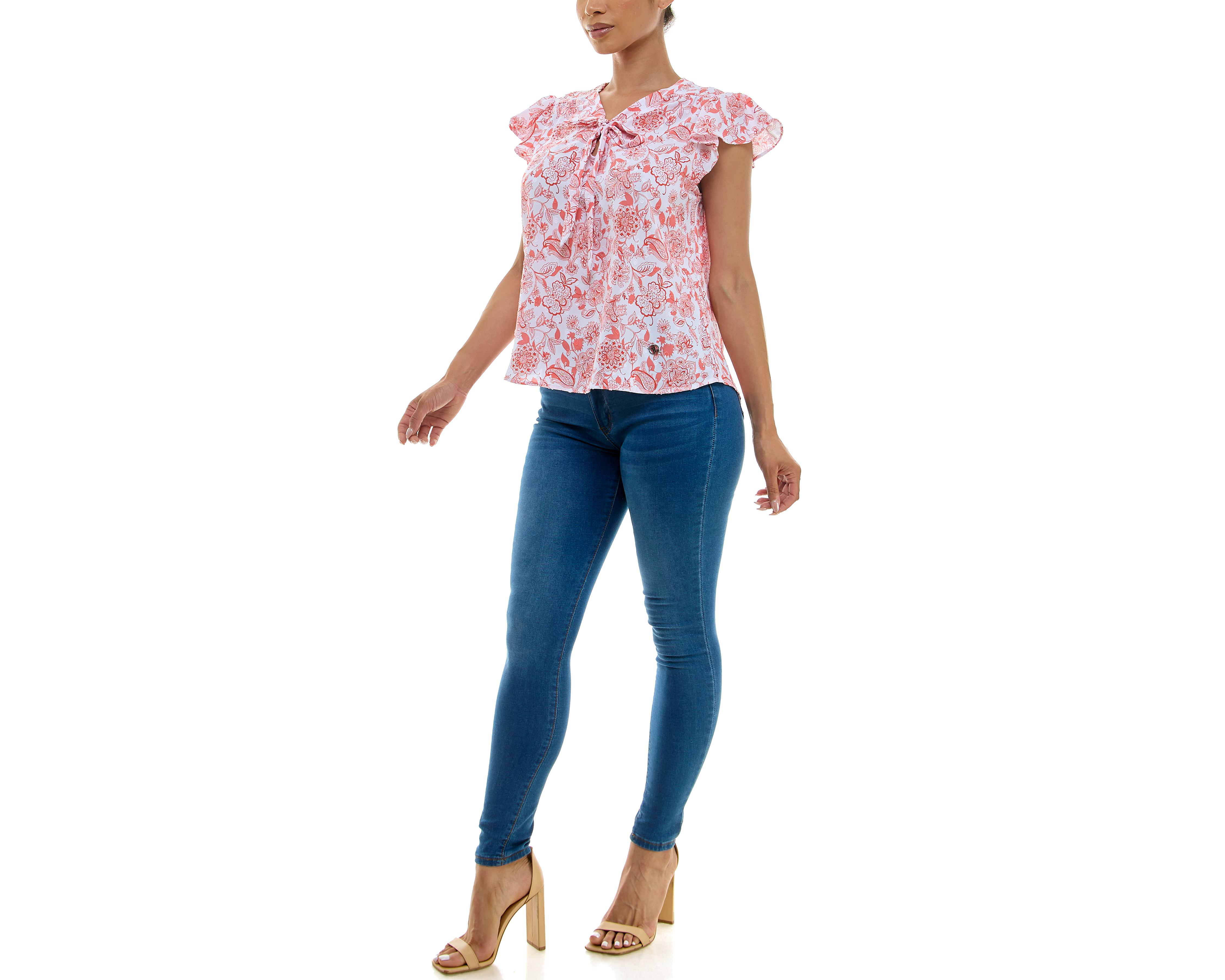 Foto 2 pulgar | Blusa Adrienne Vittadini con Moño Manga Corta