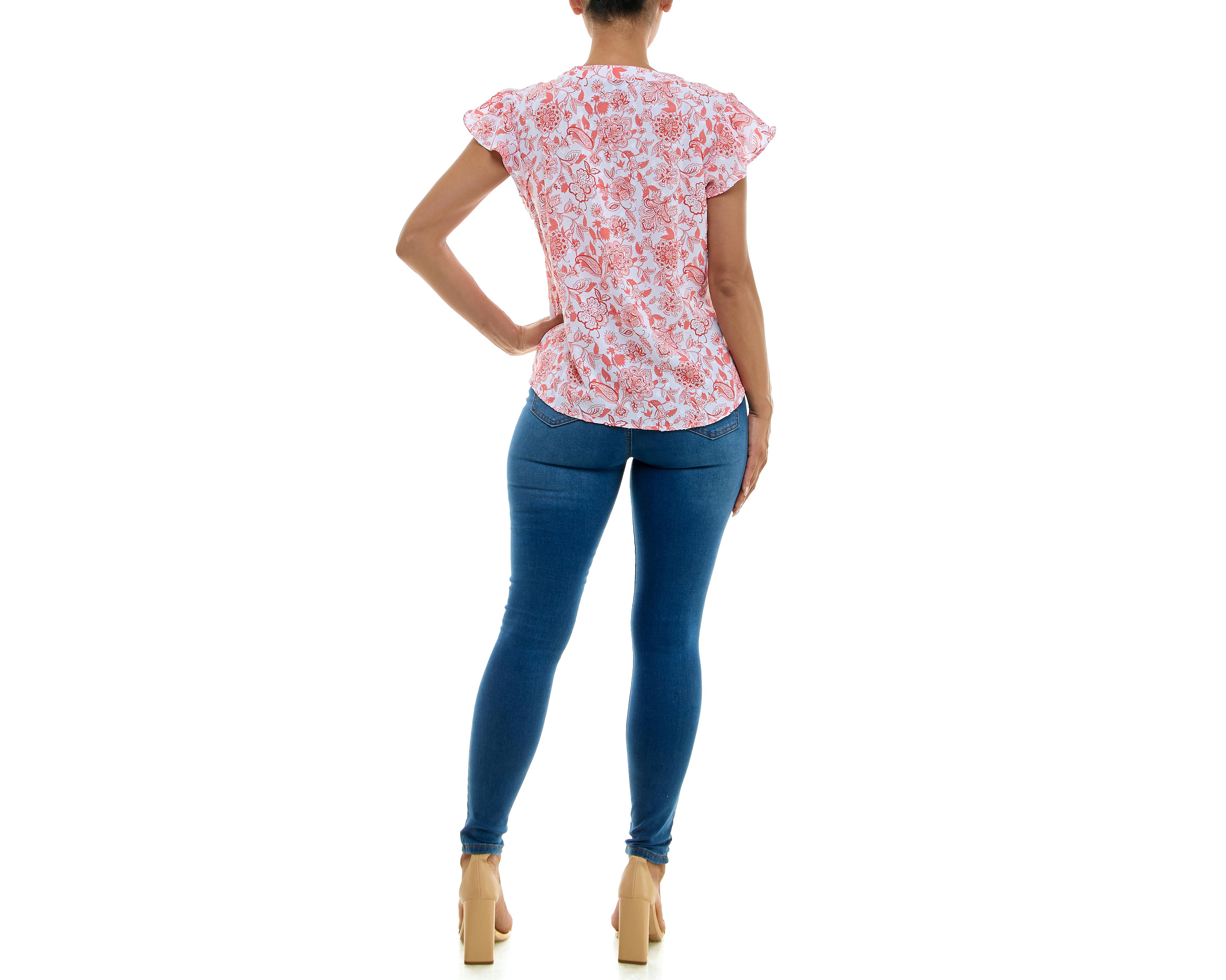 Foto 3 pulgar | Blusa Adrienne Vittadini con Moño Manga Corta
