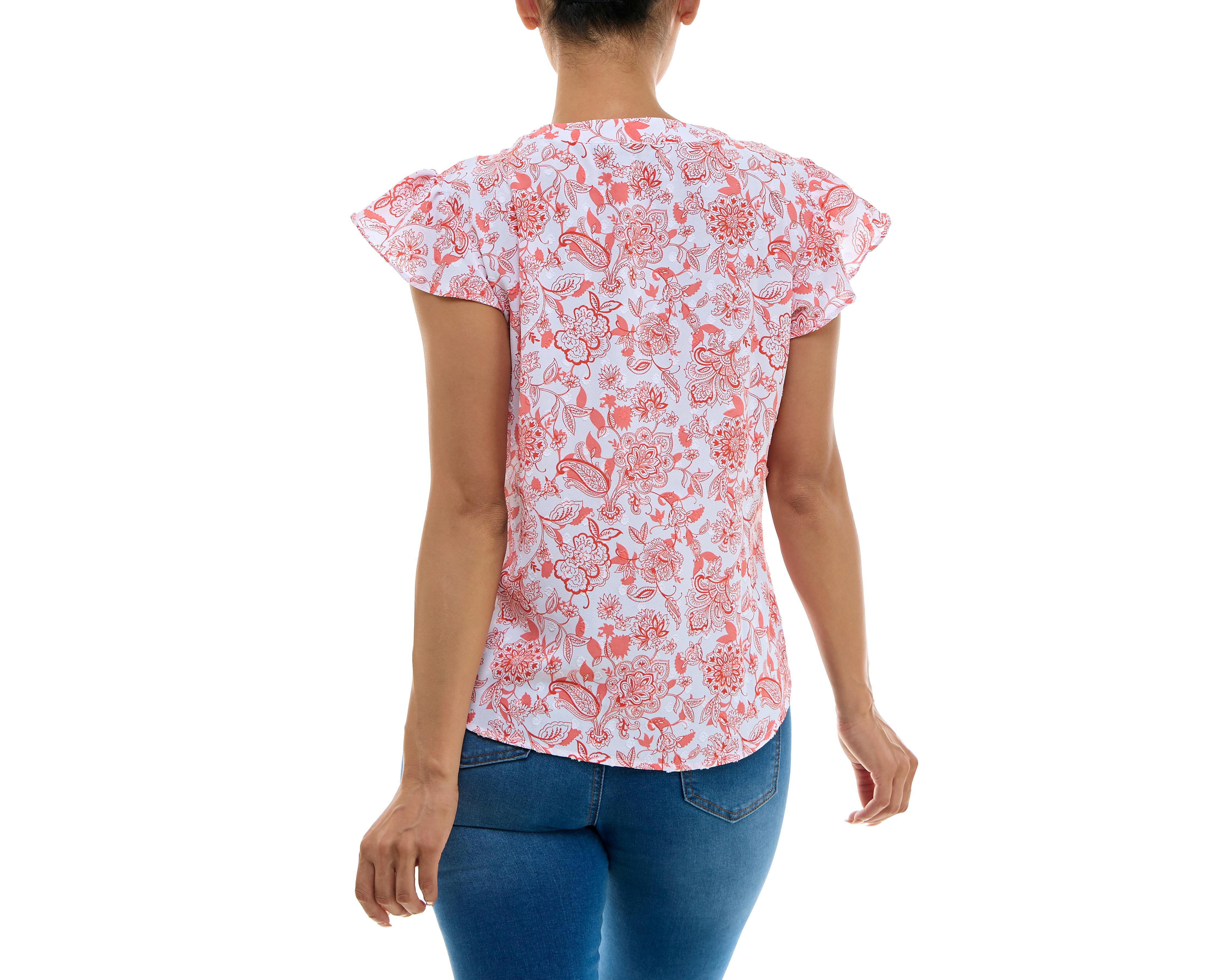 Foto 5 pulgar | Blusa Adrienne Vittadini con Moño Manga Corta