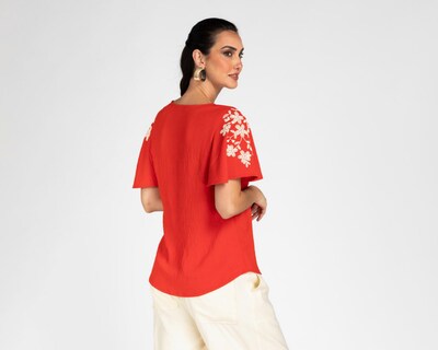 Foto 3 | Blusa Lady Sun Anaranjada para Mujer