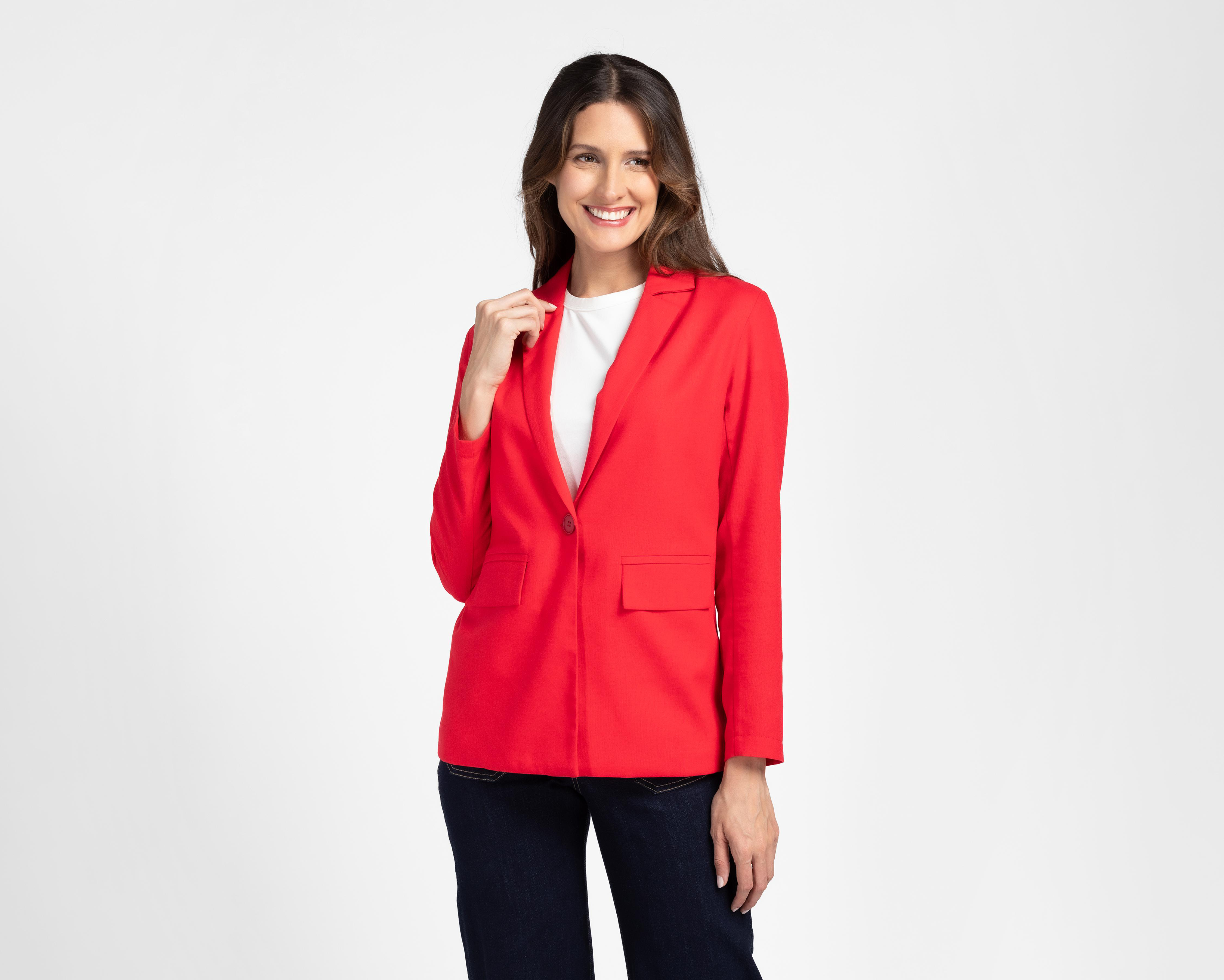 Foto 1 | Blazer Rojo Sahara para Mujer