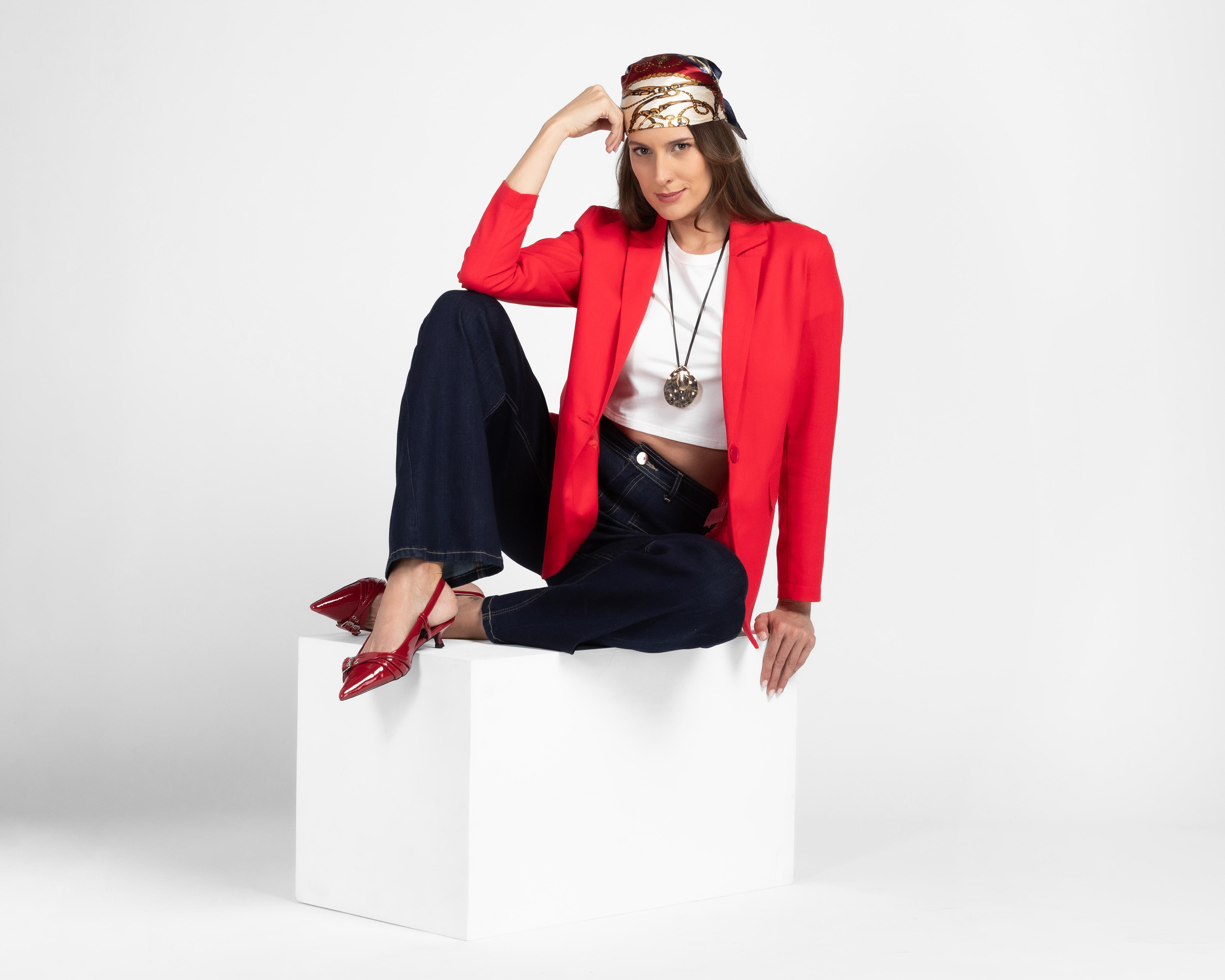 Foto 3 pulgar | Blazer Rojo Sahara para Mujer