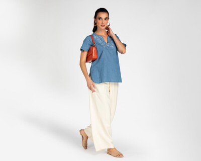 Foto 2 | Blusa Lady Sun Azul para Mujer
