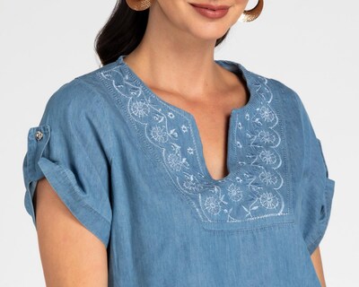 Foto 4 | Blusa Lady Sun Azul para Mujer