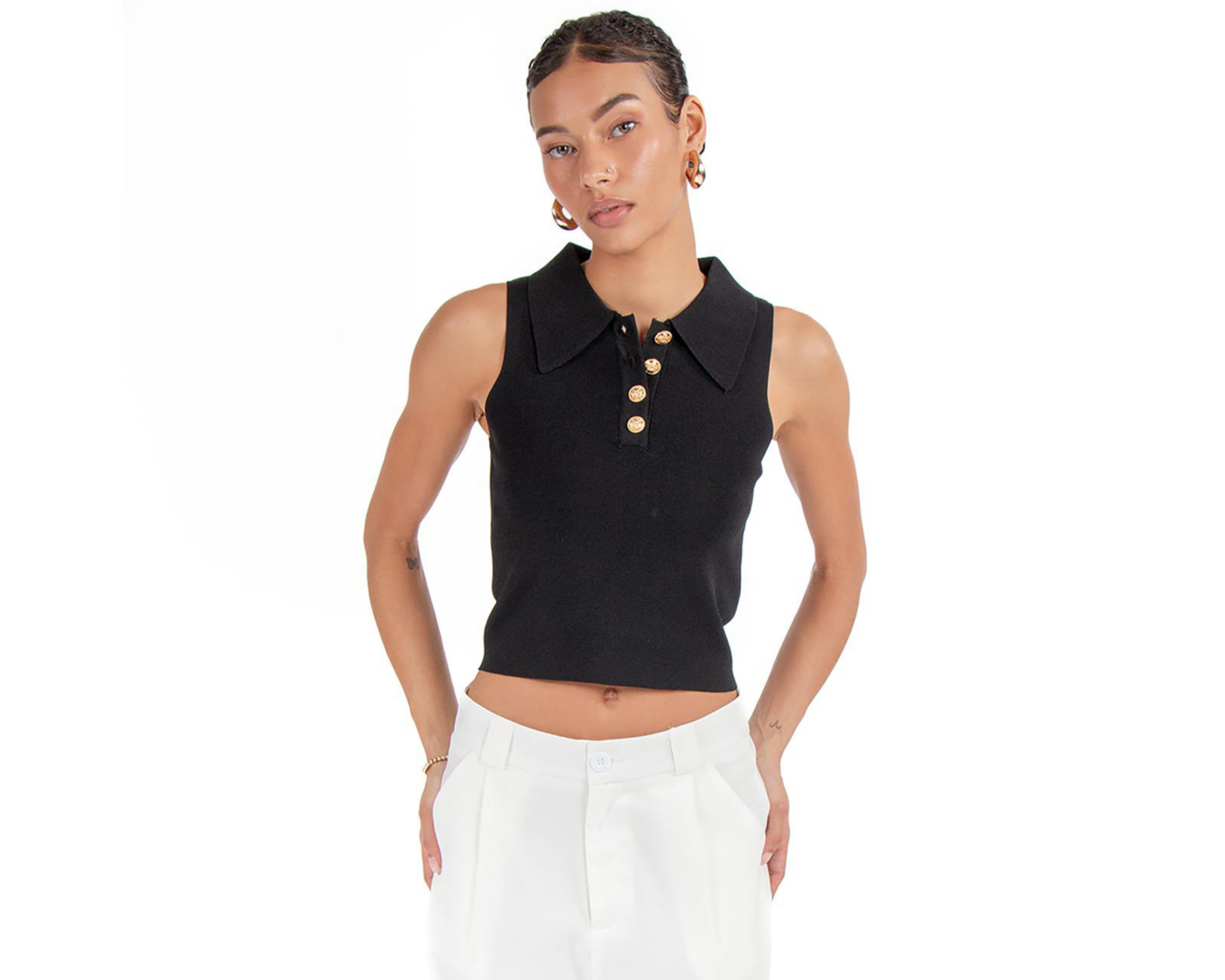 Playera con Botones Forever 21 para Mujer