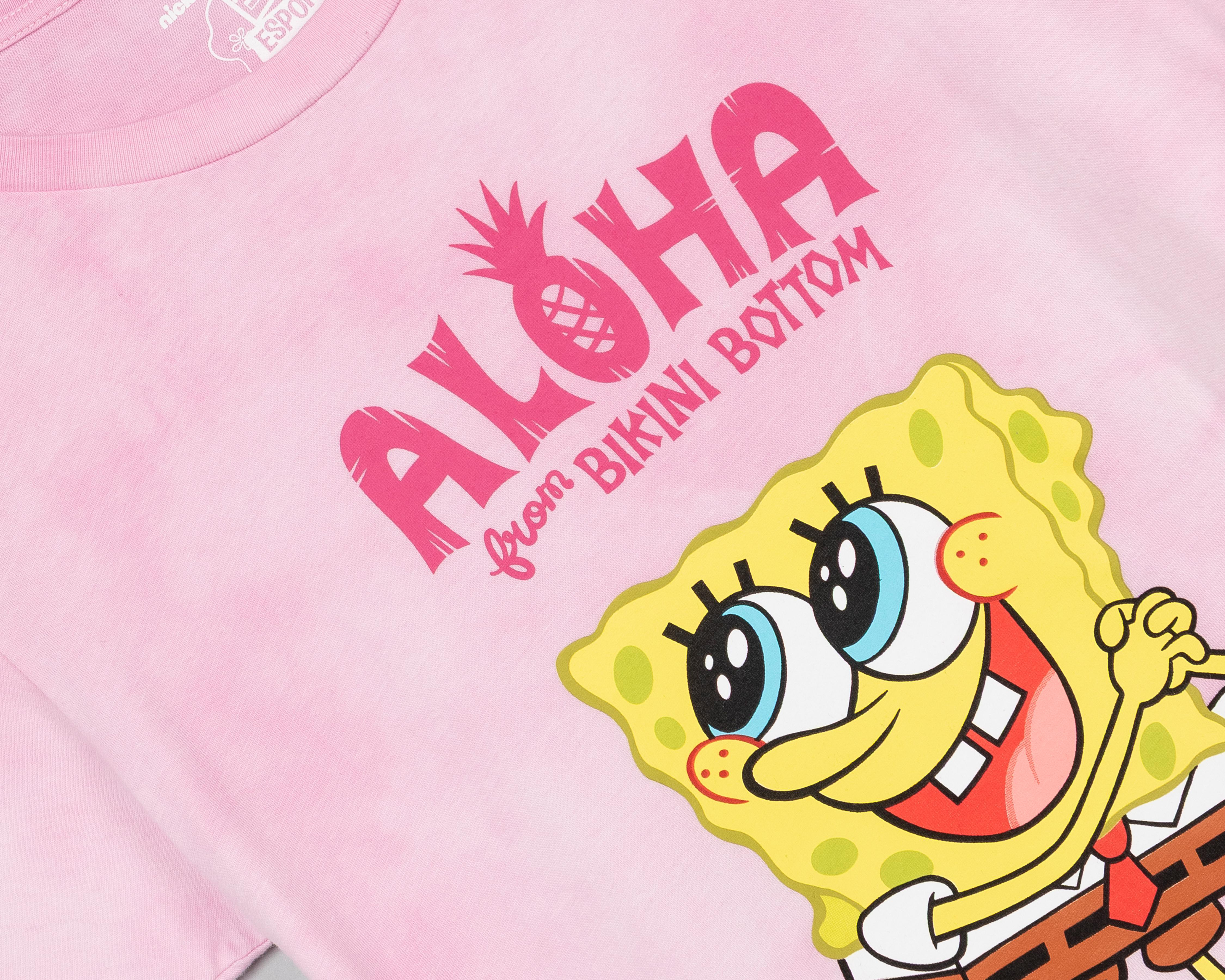 Foto 4 pulgar | Playera Rosa Bob Esponja para Mujer