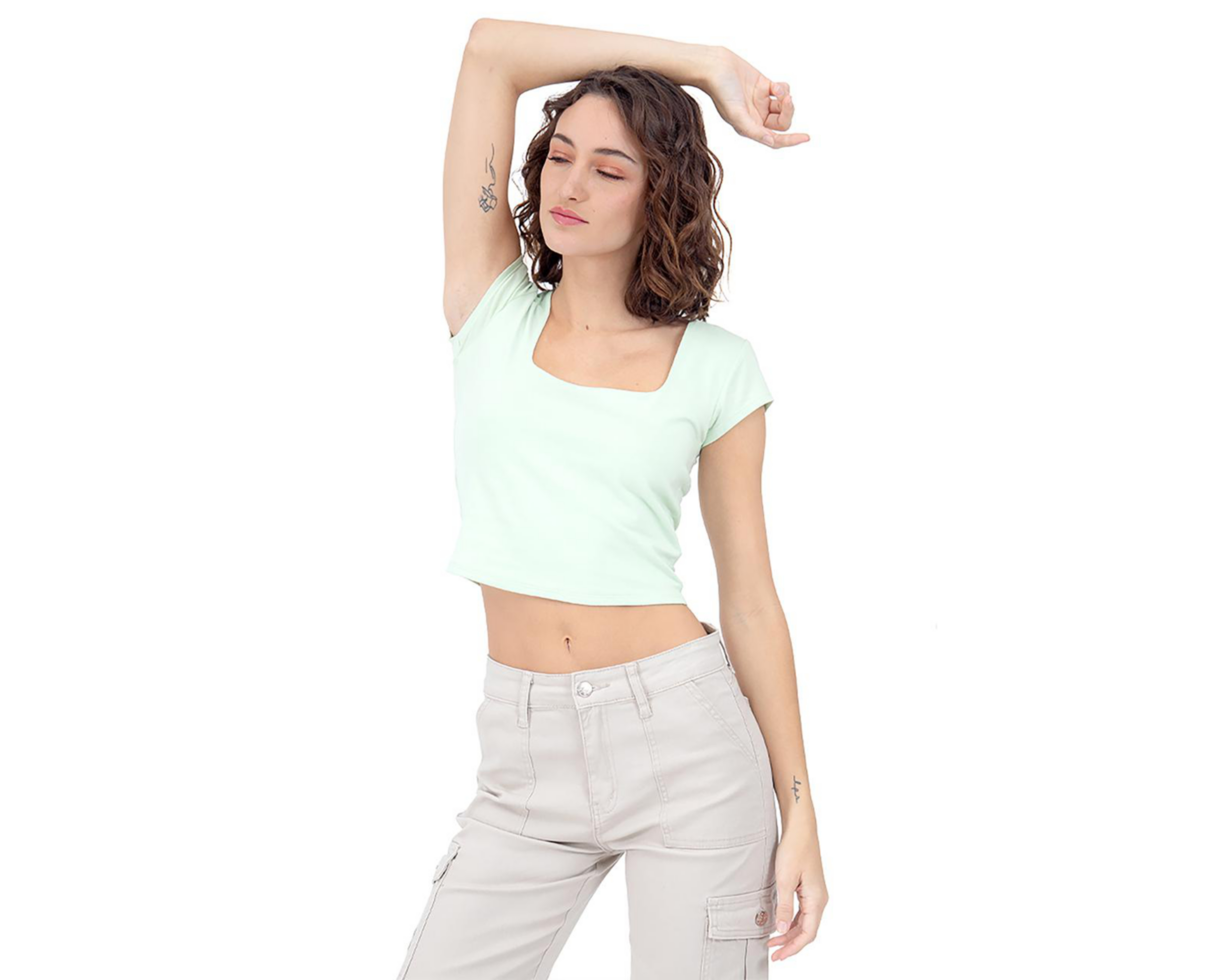 Foto 2 pulgar | Crop Top Azul Forever 21 para Mujer