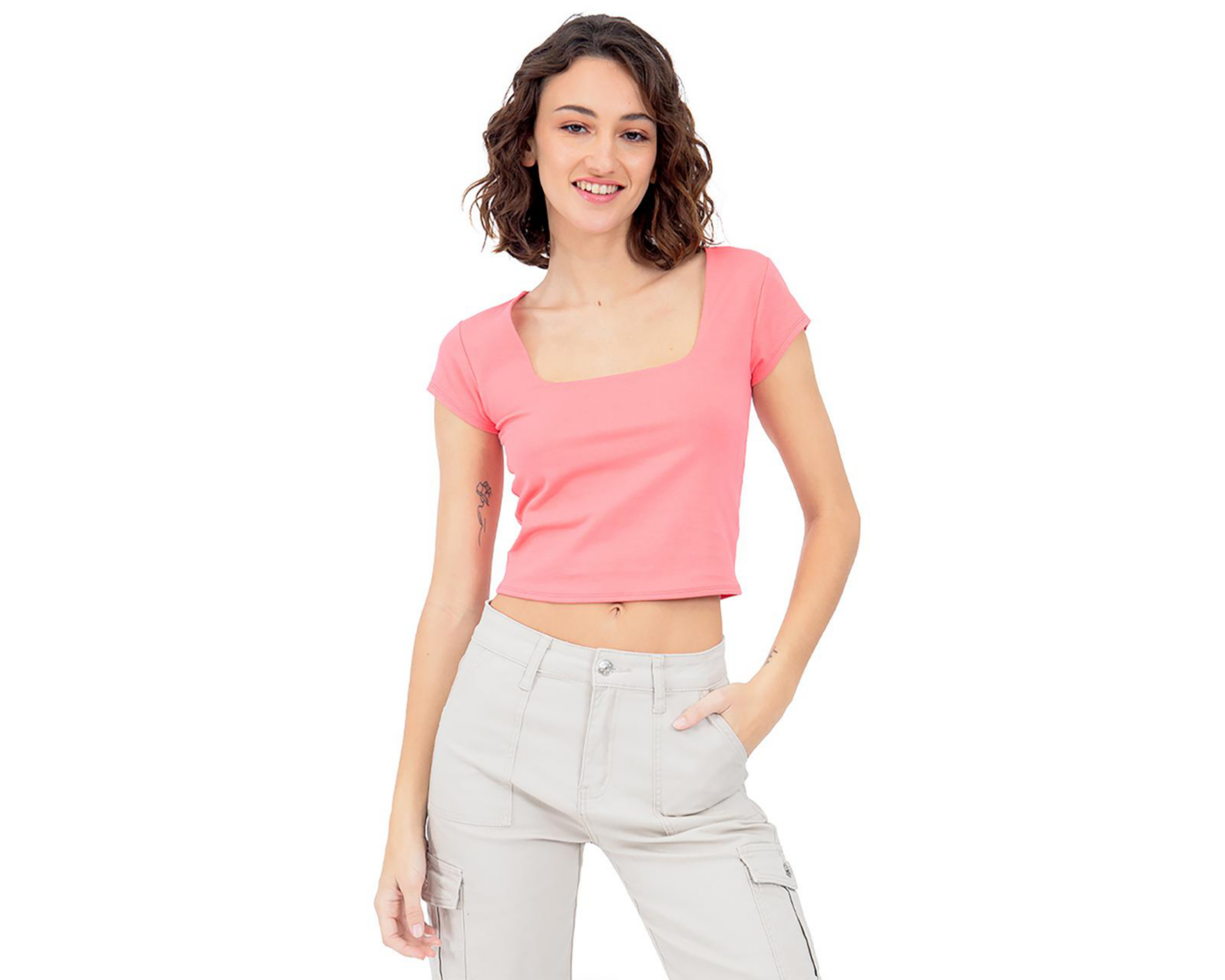 Foto 2 pulgar | Crop Top Rosa Forever 21 para Mujer