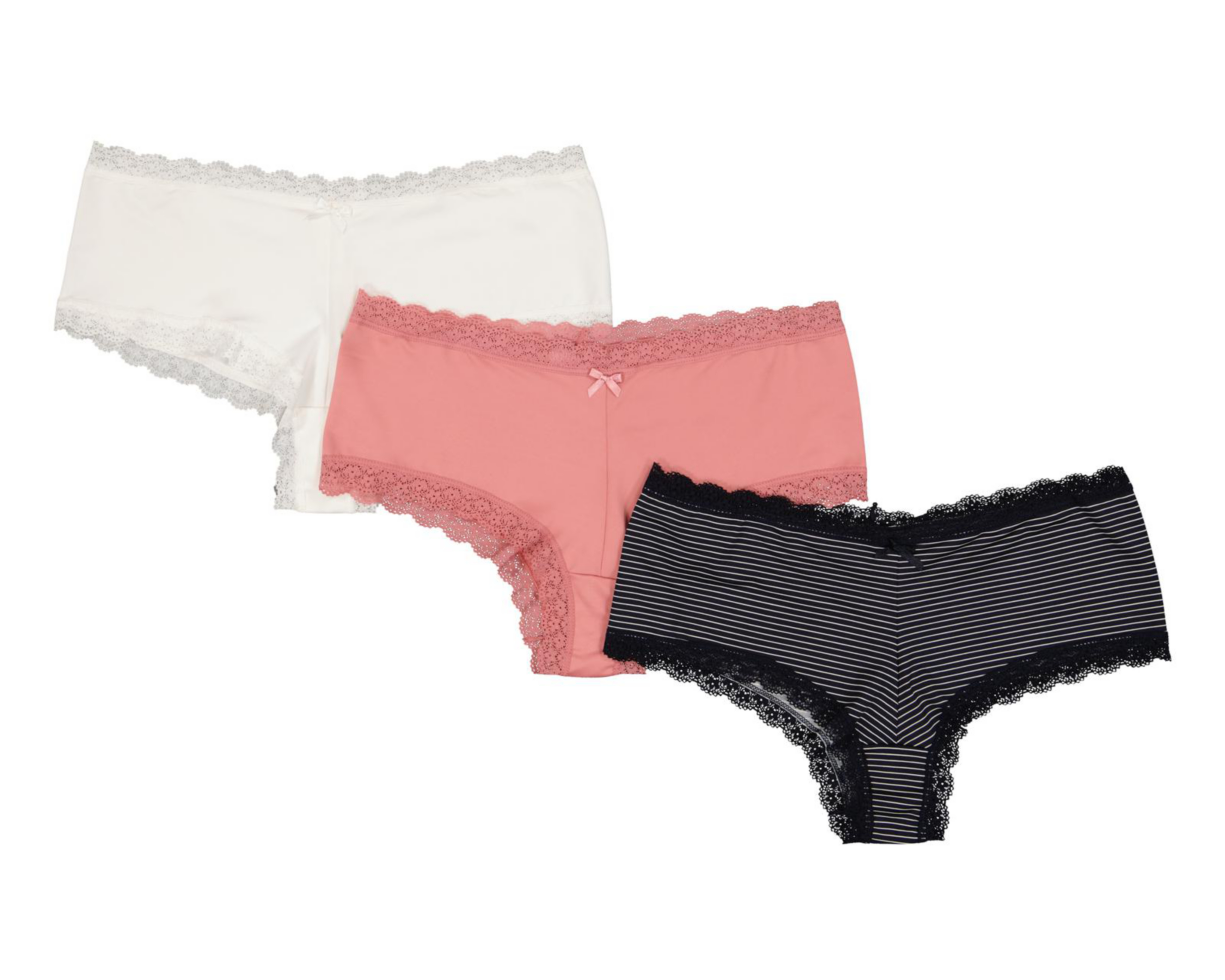 Bóxer con Encaje Frescura para Mujer 3 Piezas
