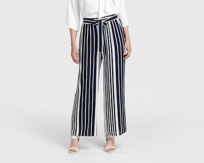 Foto 1 | Pantalón Ancho Sahara a Rayas para Mujer