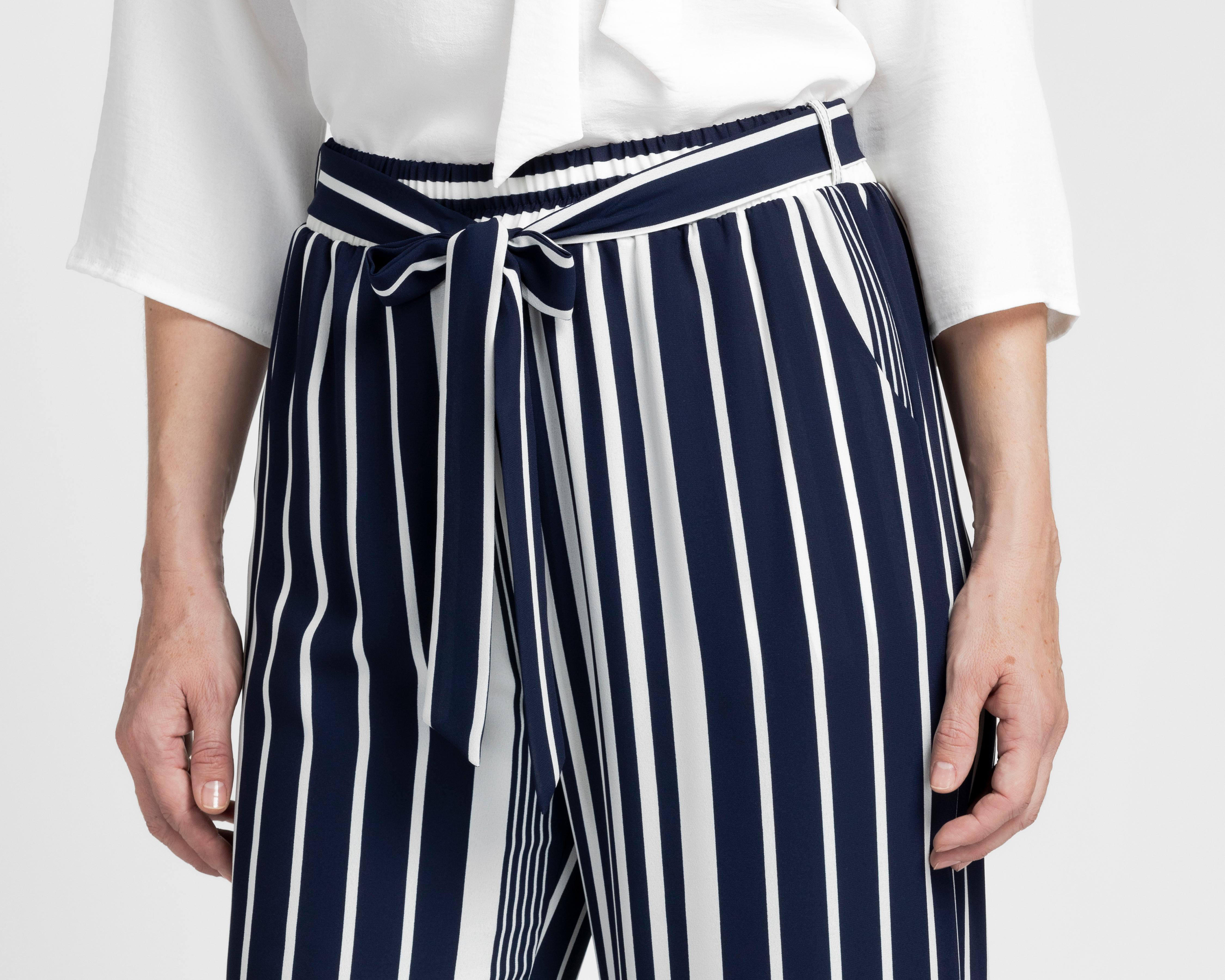 Foto 5 pulgar | Pantalón Ancho Sahara a Rayas para Mujer