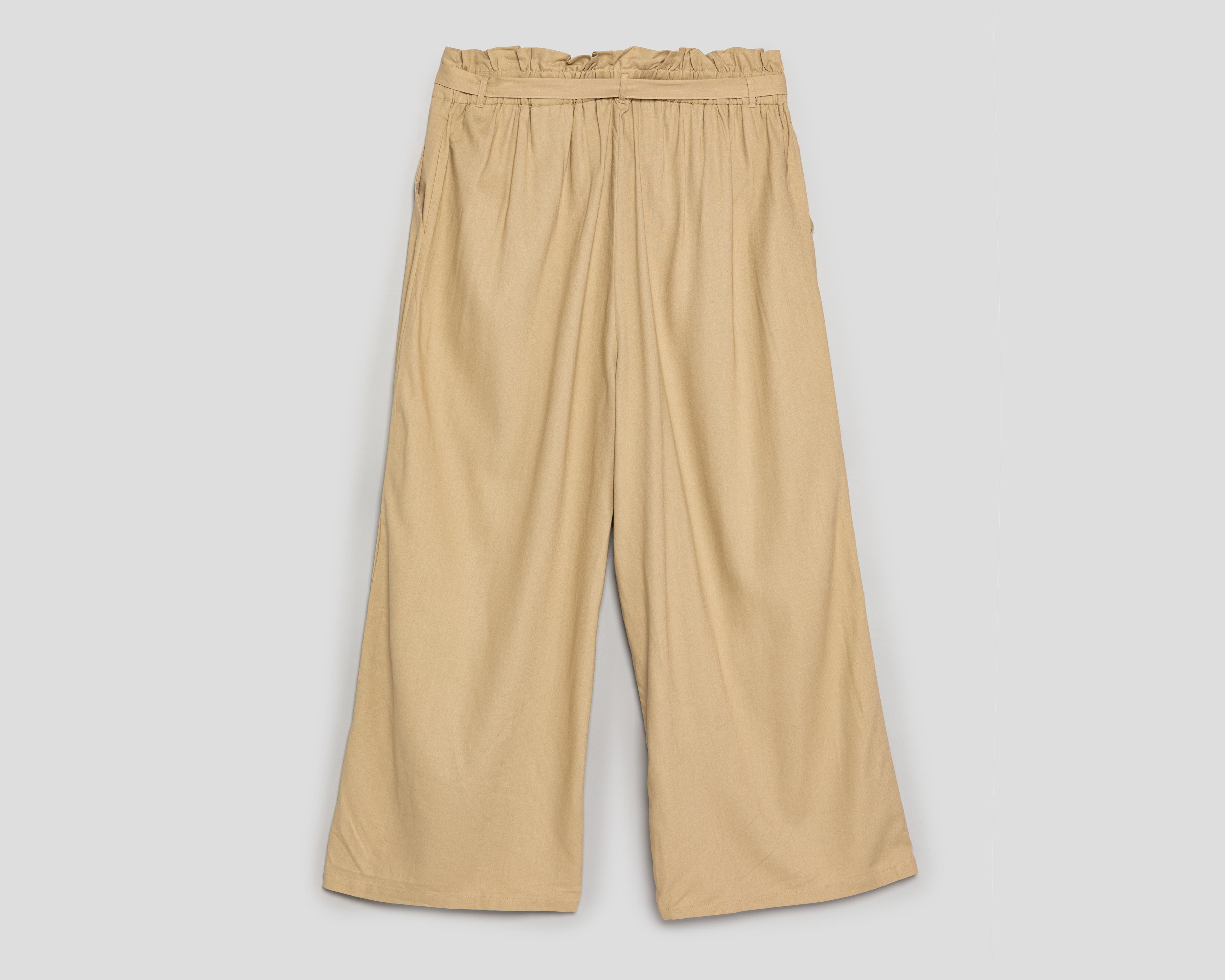 Foto 3 pulgar | Pantalón Ancho Sahara con Cinturón para Mujer