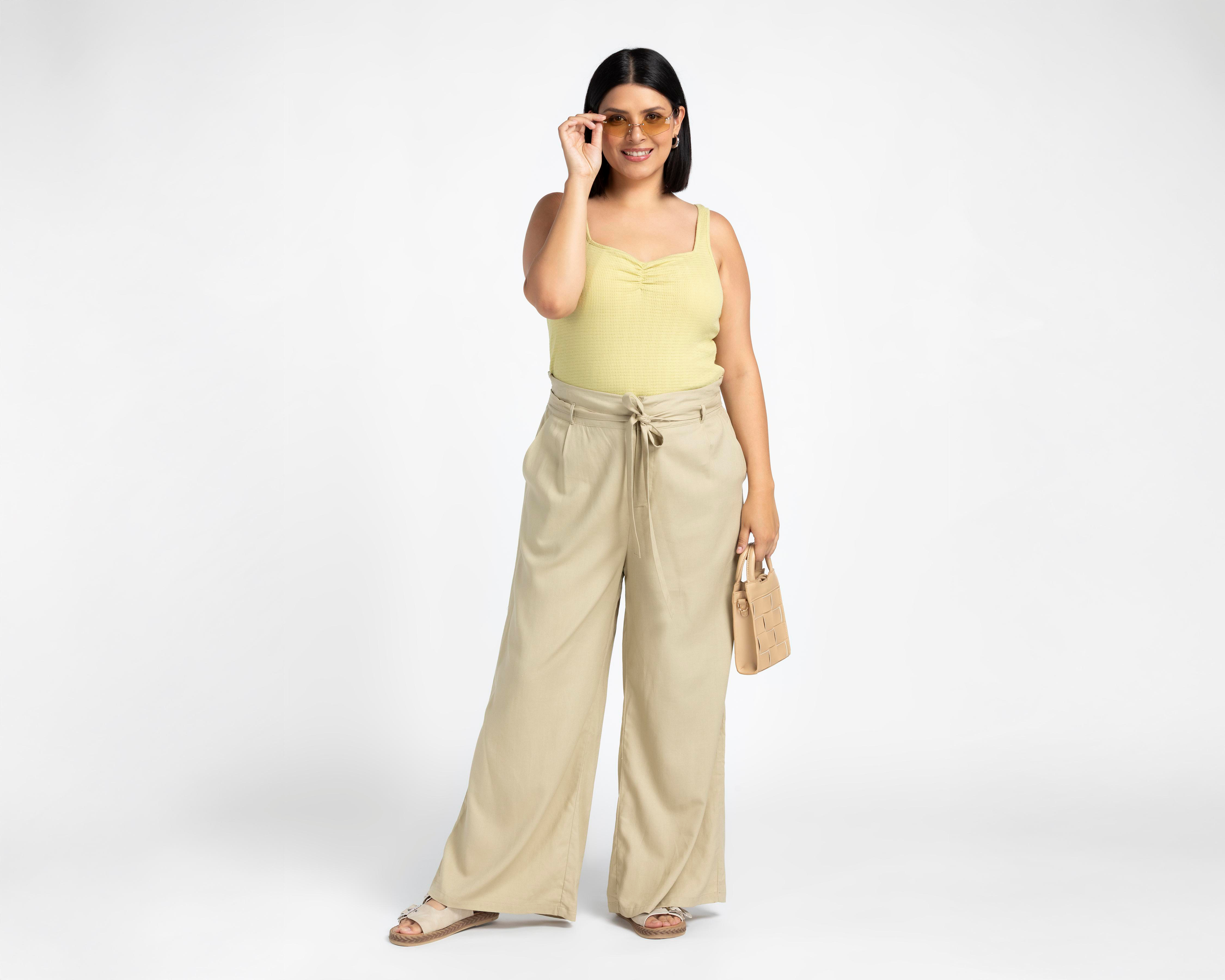 Foto 5 | Pantalón Ancho Sahara con Cinturón para Mujer