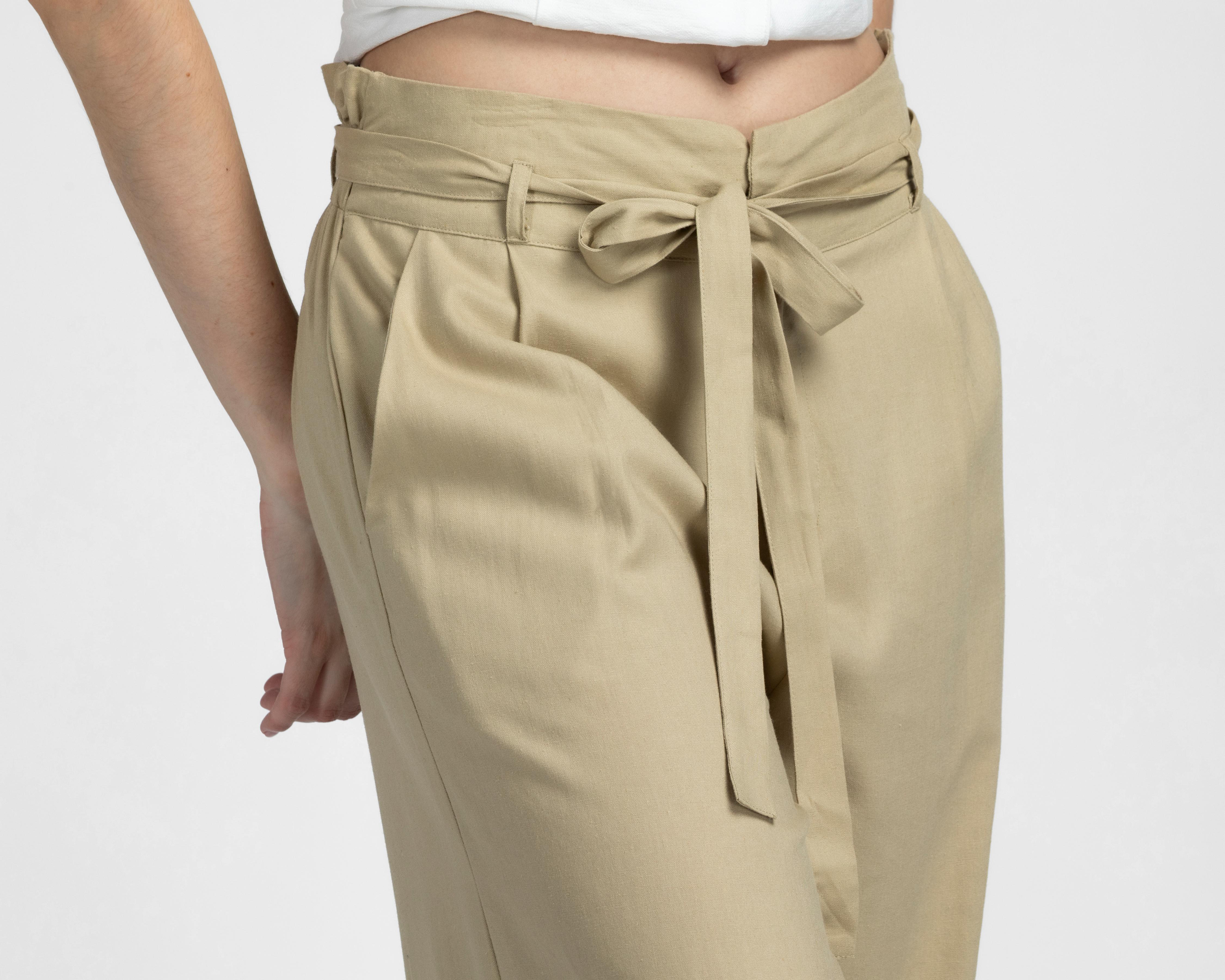 Foto 8 pulgar | Pantalón Ancho Sahara con Cinturón para Mujer