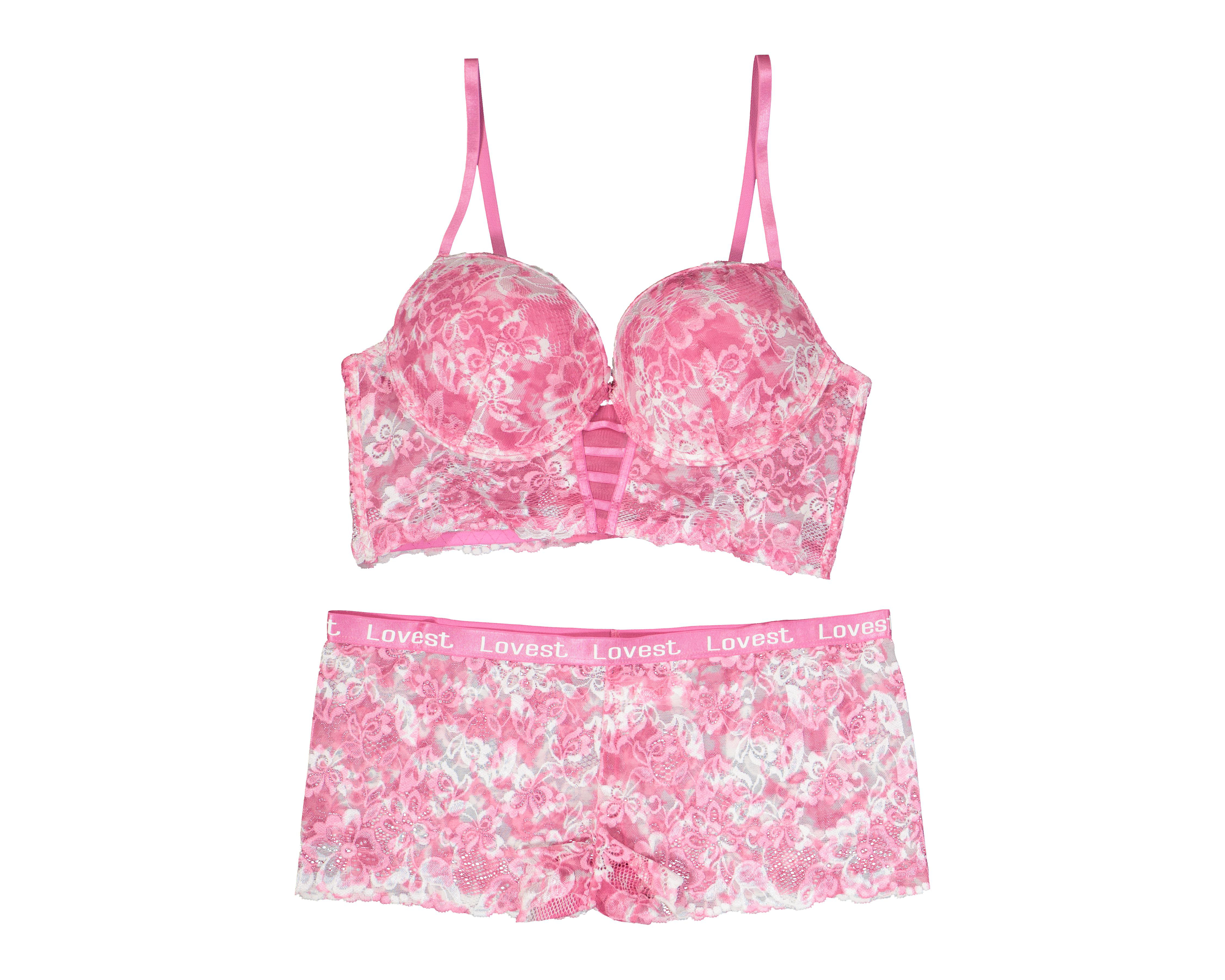 Coordinado de Encaje Lovest Copa Completa para Mujer 2 Pack