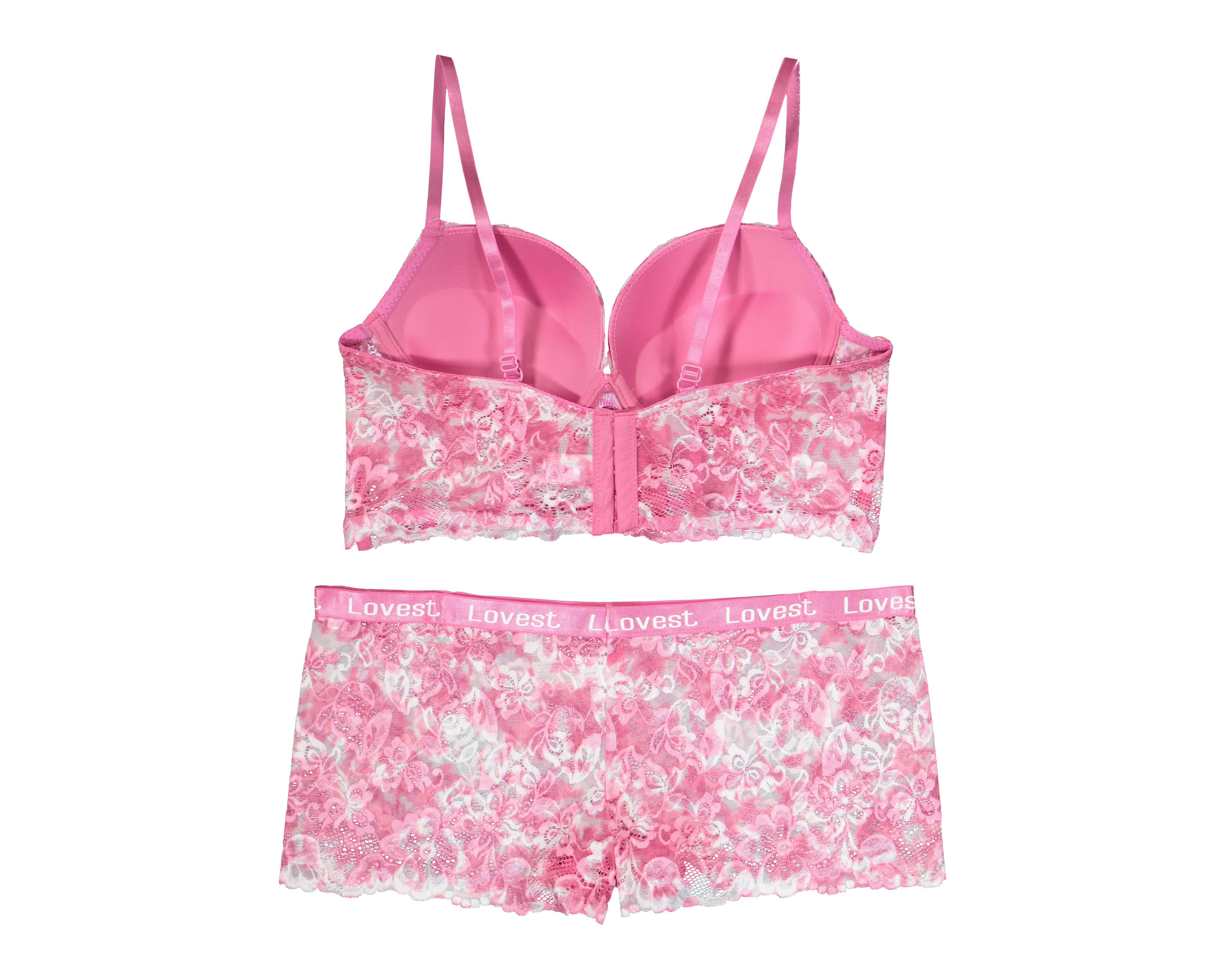 Foto 2 | Coordinado de Encaje Lovest Copa Completa para Mujer 2 Pack