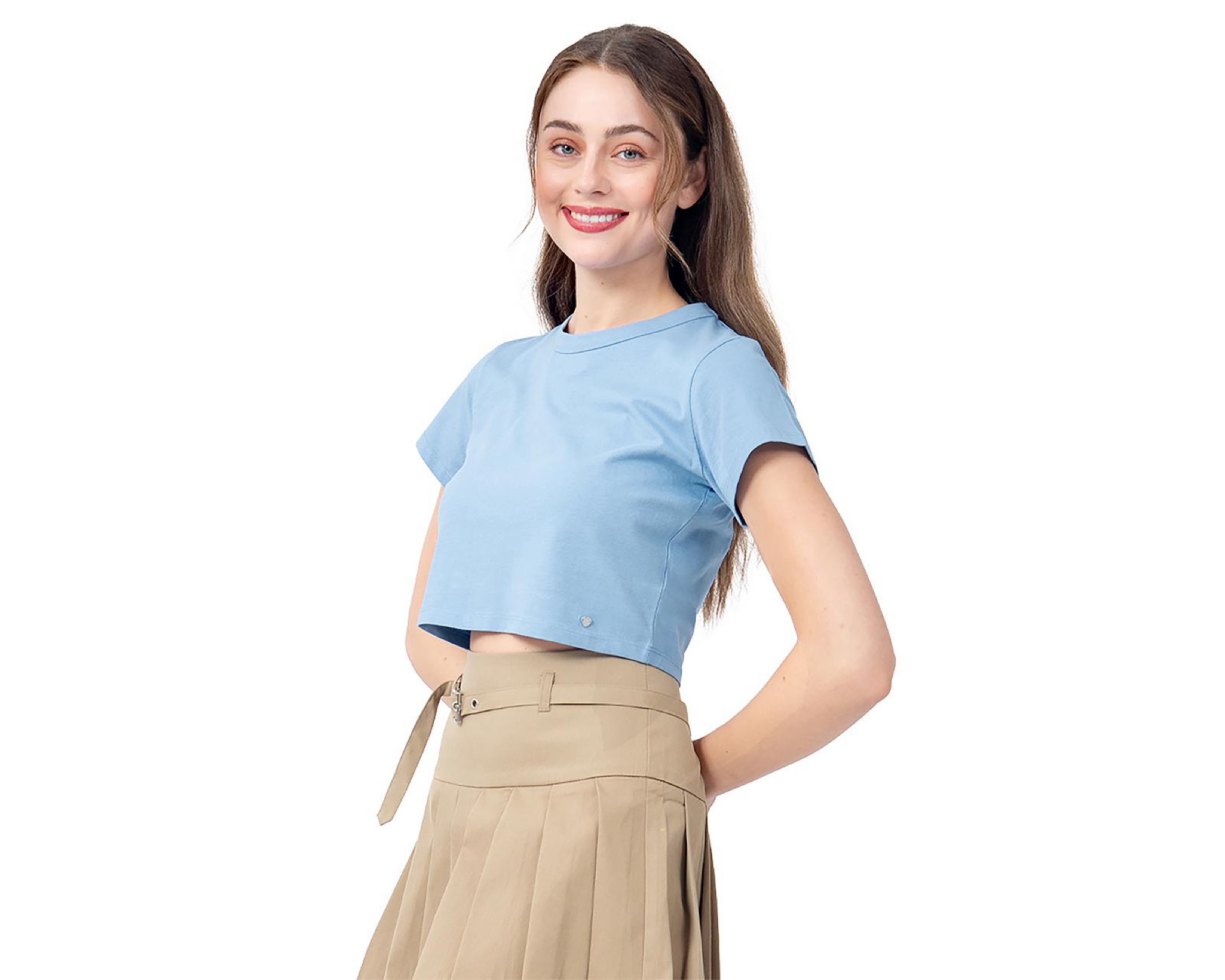Foto 3 pulgar | Crop Top Azul Forever 21 para Mujer