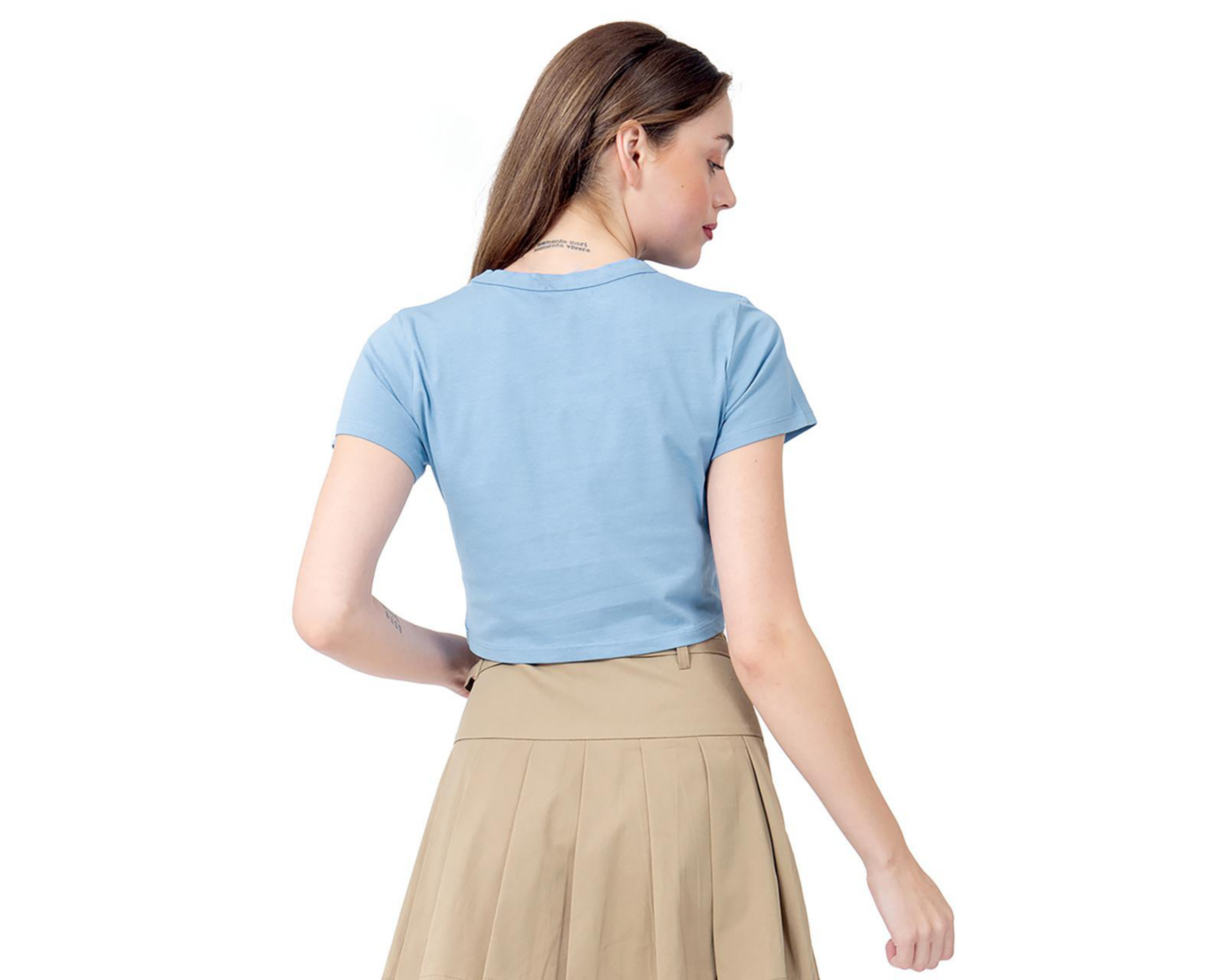 Foto 4 pulgar | Crop Top Azul Forever 21 para Mujer