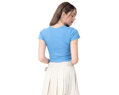 Foto 3 | Crop Top Azul Forever 21 para Mujer