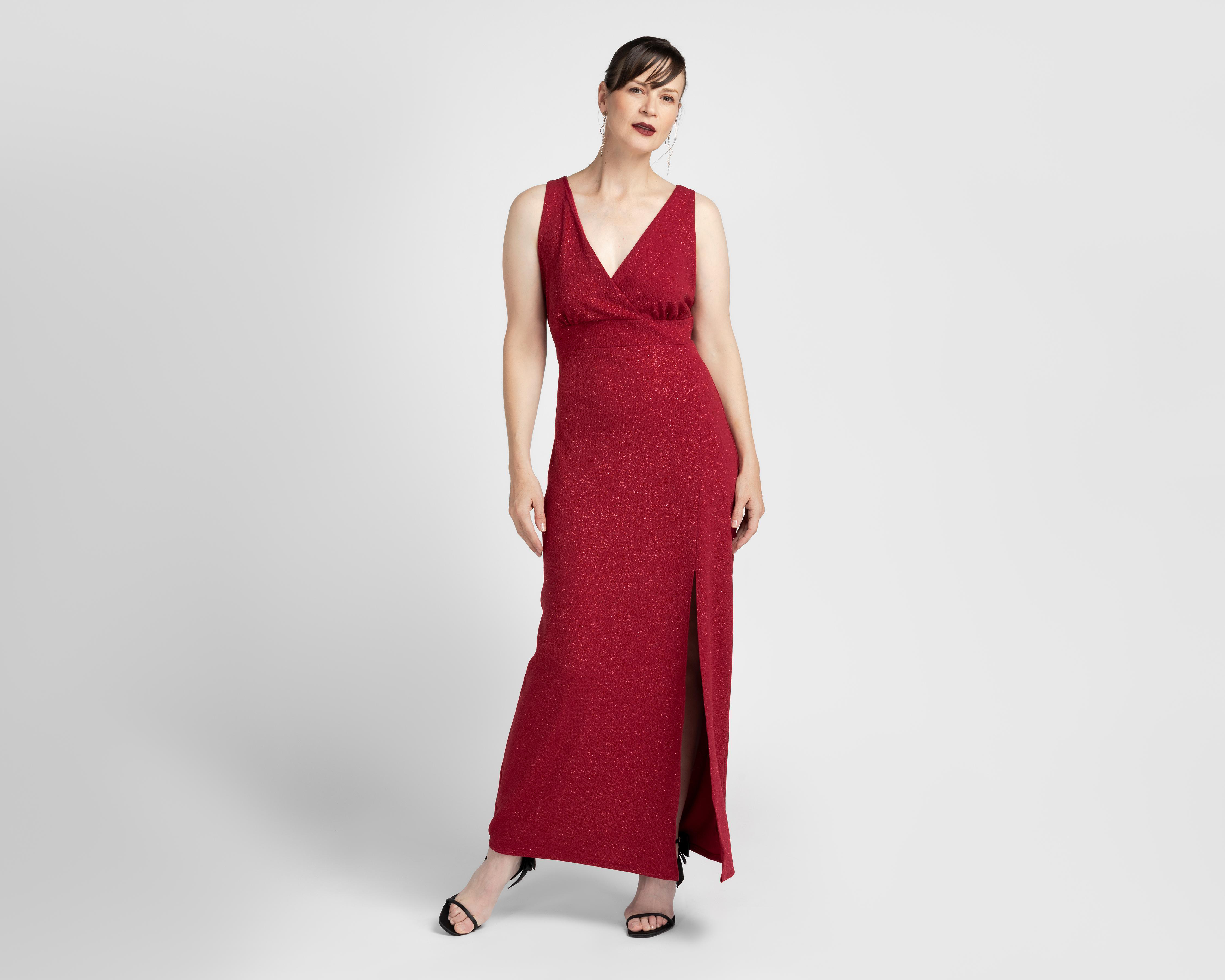 Vestido de Fiesta Sahara Escote Cruzado Largo sin Mangas para Mujer $399