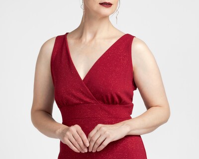 Foto 3 | Vestido de Fiesta Sahara Escote Cruzado Largo sin Mangas para Mujer