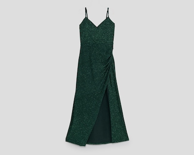 Foto 1 | Vestido de Fiesta Sahara Verde de Tirantes con Brillos para Mujer