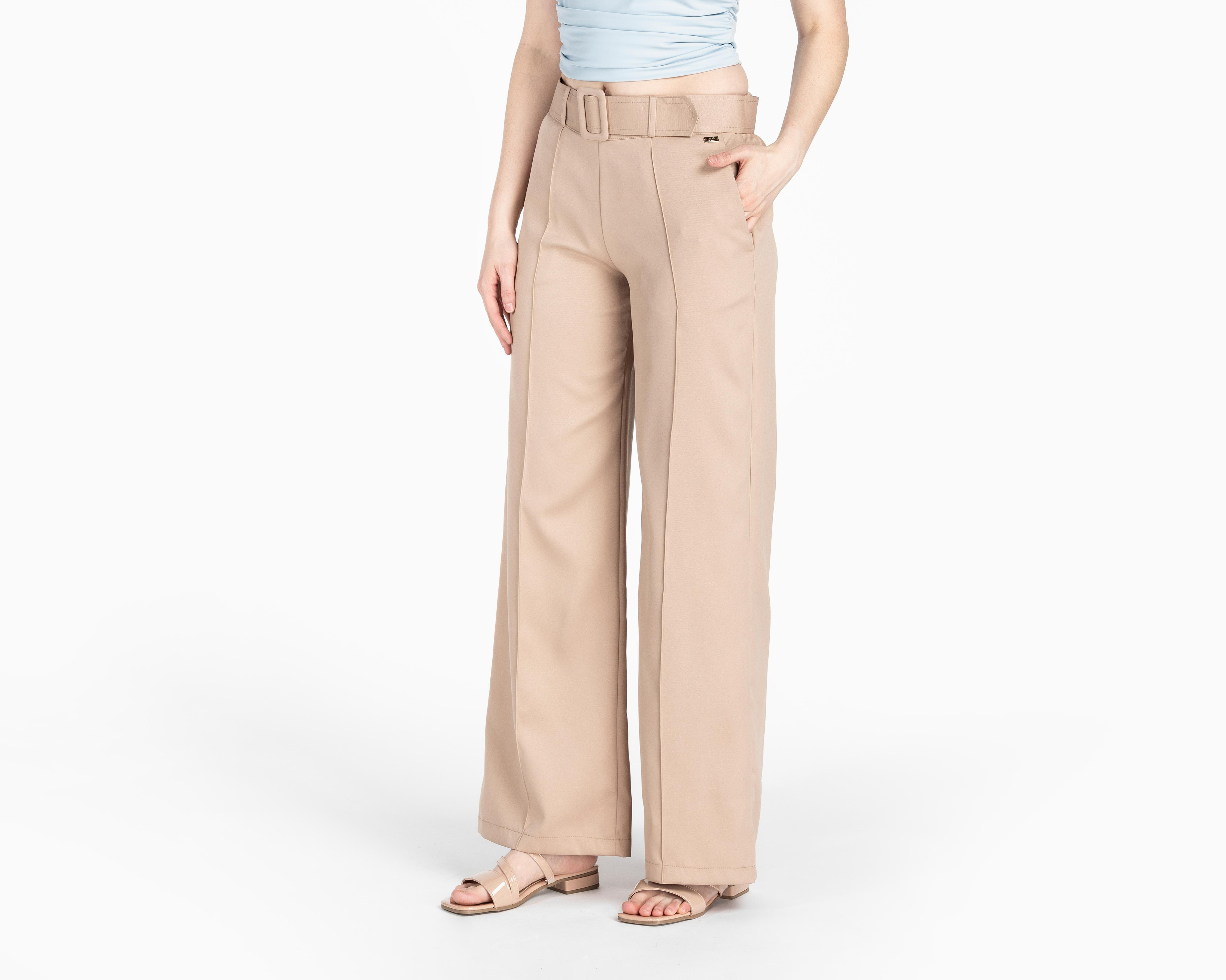 Pantalón Ancho Jennifer Lopez con Cinturón para Mujer