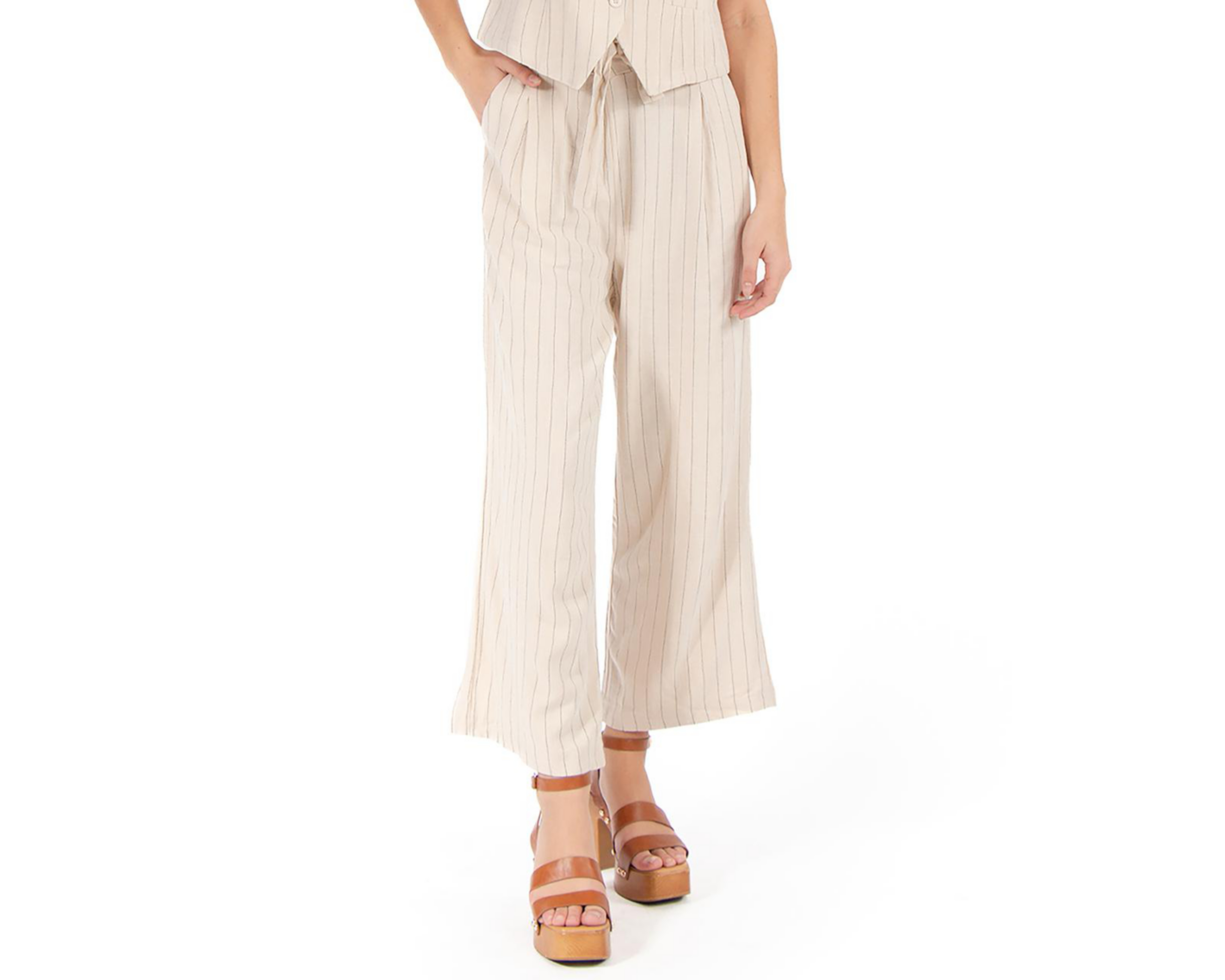 Foto 1 | Pantalón Ancho Forever 21 de Rayas para Mujer