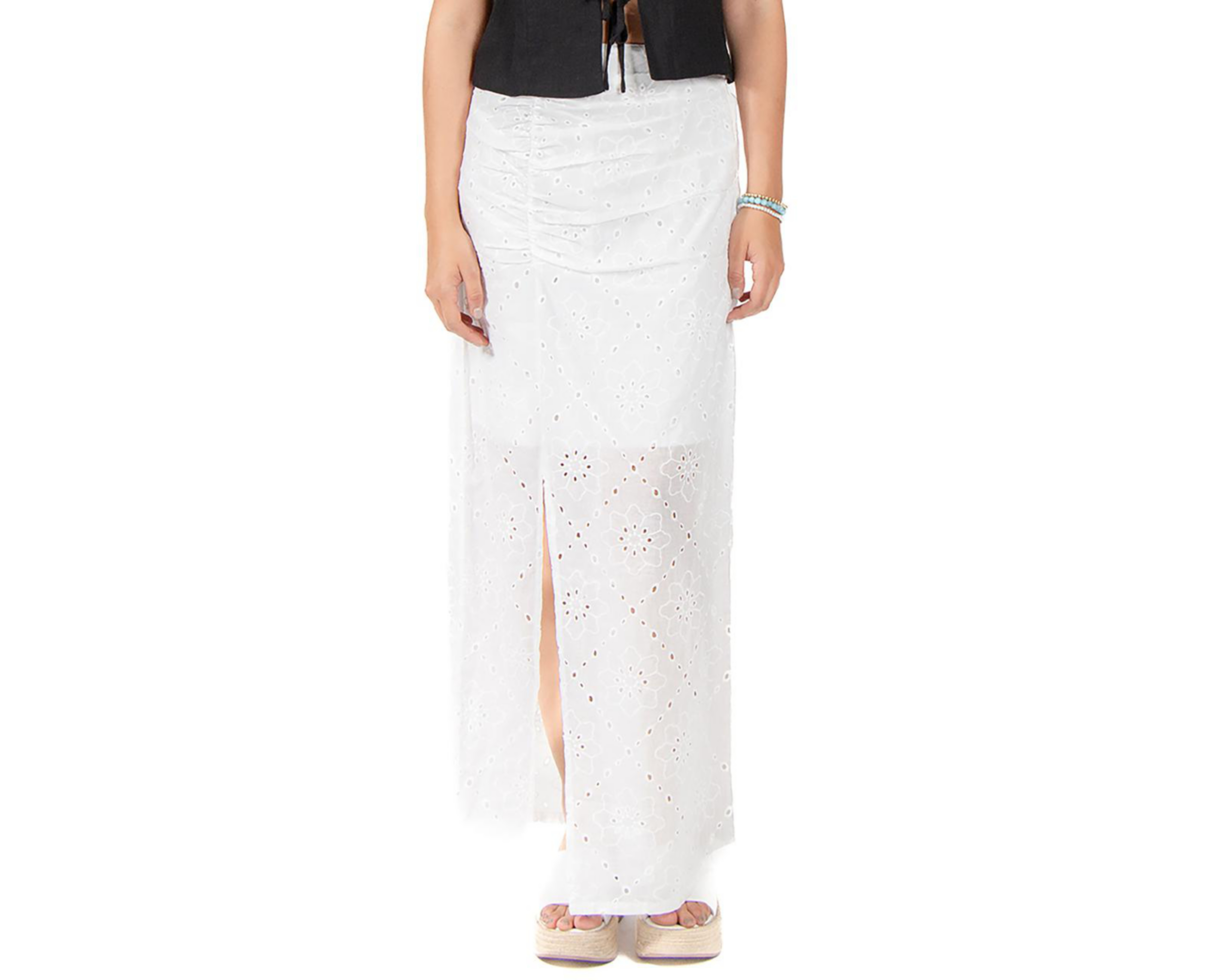 Foto 2 pulgar | Falda Larga Forever 21 con Corte Láser para Mujer