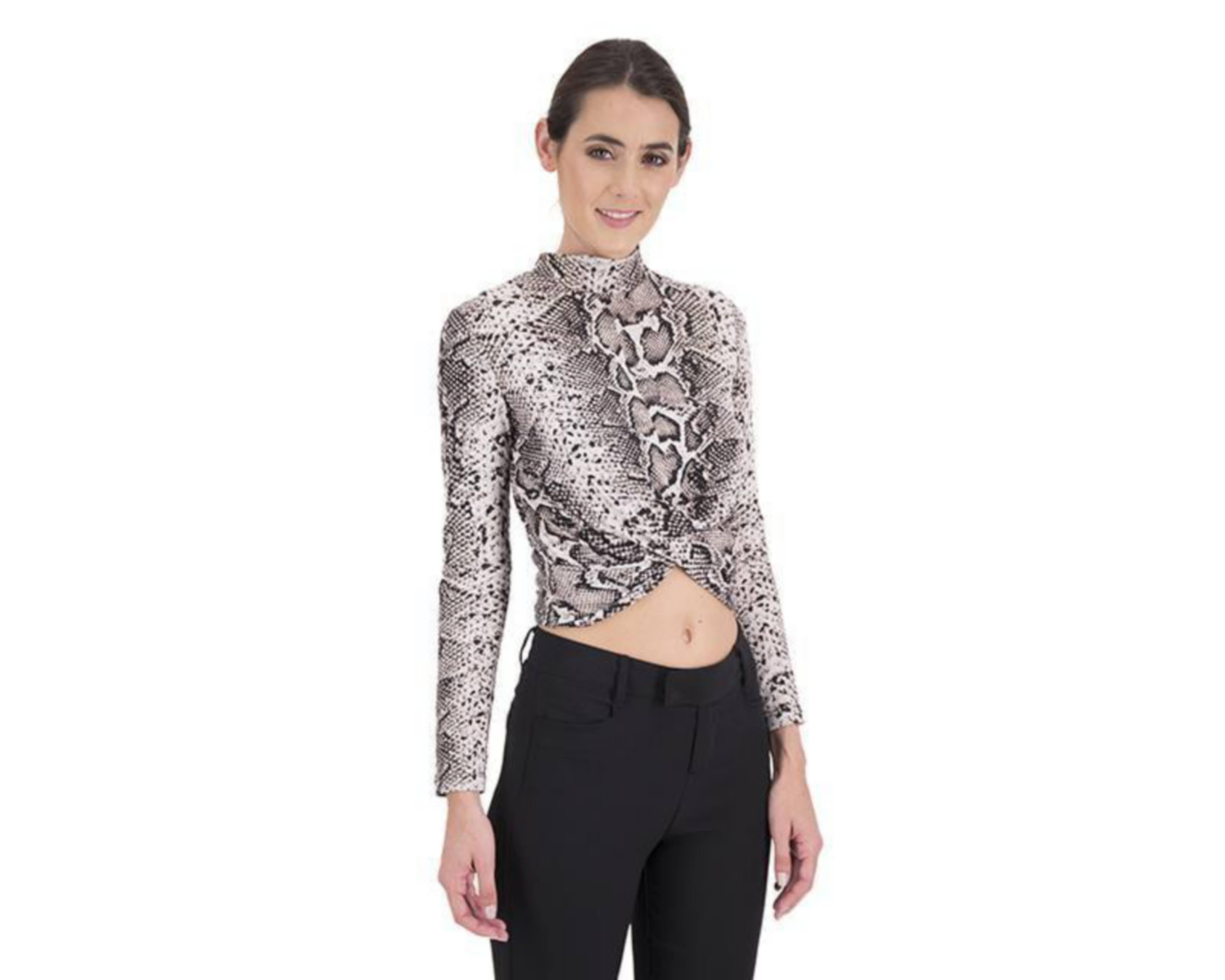Foto 1 | Blusa Jennifer Lopez Manga Larga Animal Print