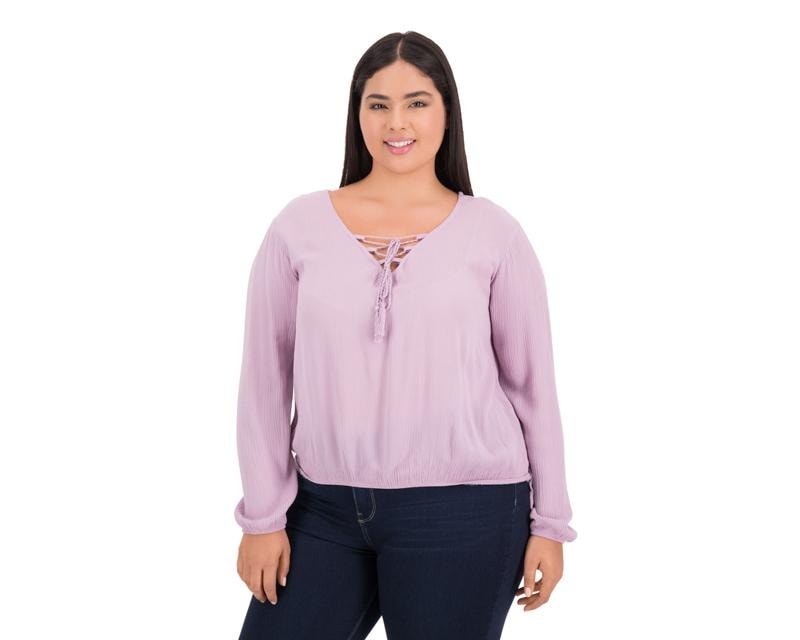 blusa lila mujer