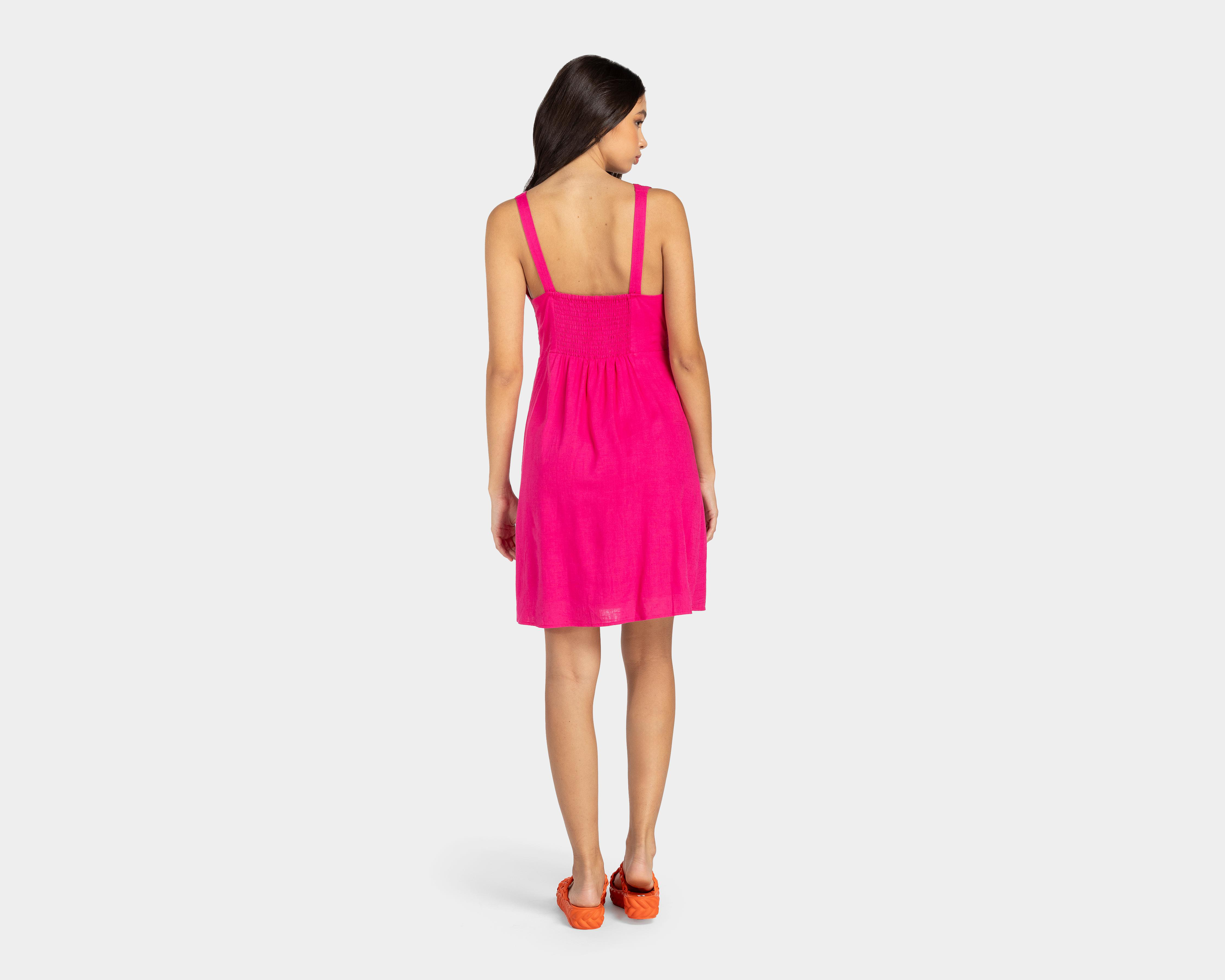 Foto 4 pulgar | Vestido 18 Forever Casual Escote V Rosa