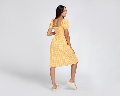 Foto 4 | Vestido Sahara Casual Manga Corta a Cuadros