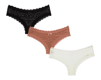 Foto 1 | Tanga de Encaje Frescura para Mujer 3 Piezas