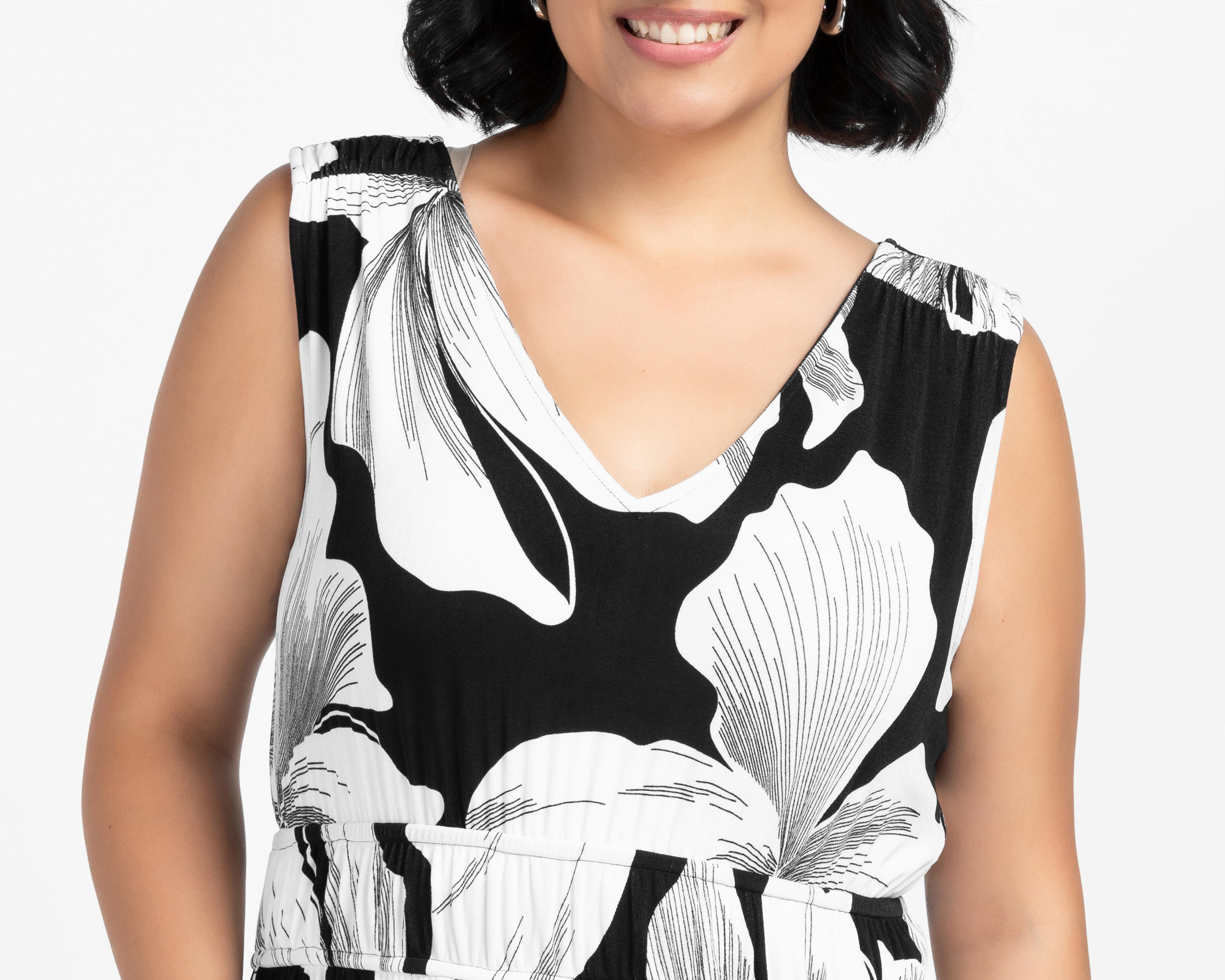 Foto 5 pulgar | Vestido Casual Sahara Floral Cuello V sin Mangas para Mujer