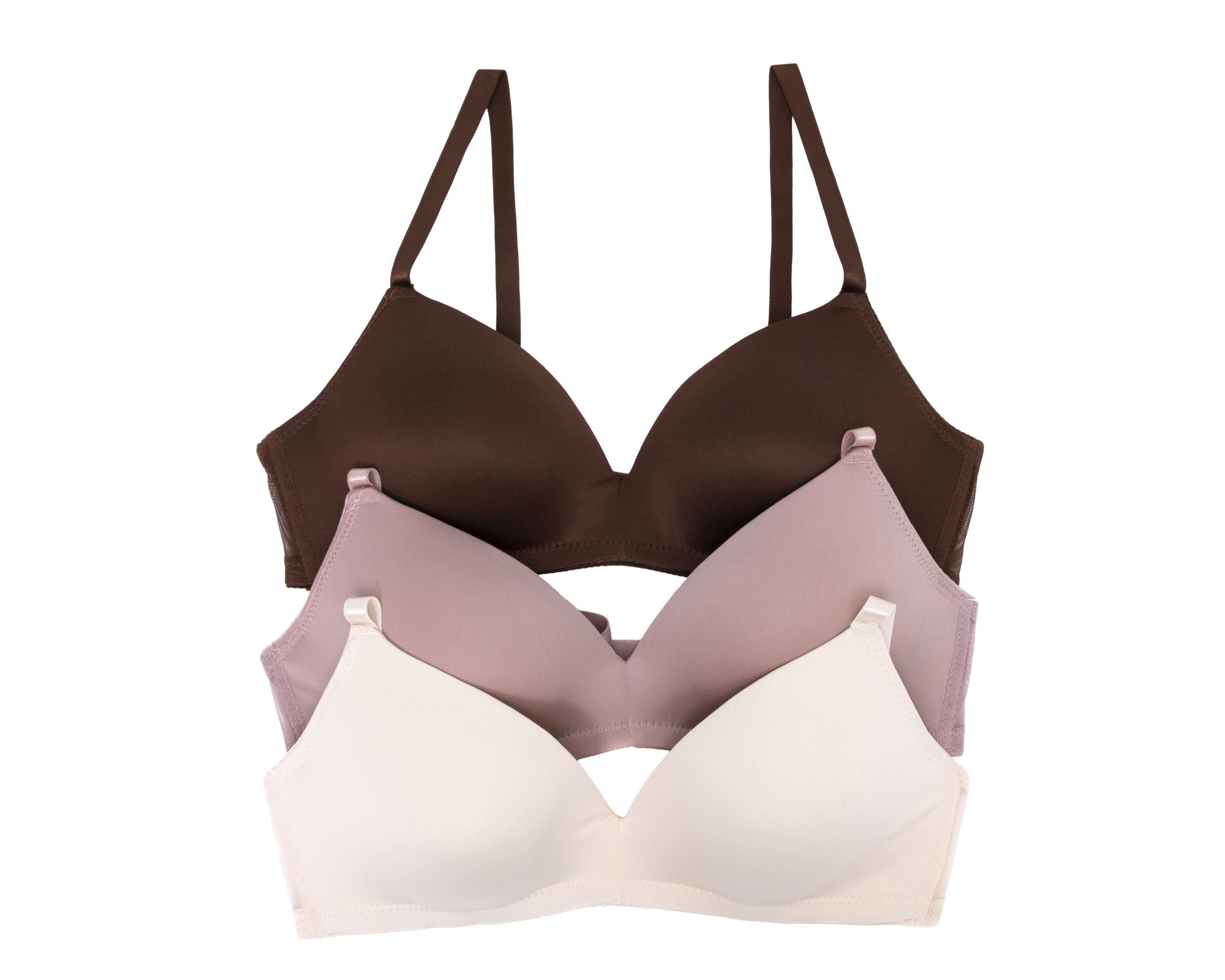Foto 1 | Brasier sin Varilla Beauty Secret Media Copa para Mujer 3 Pack