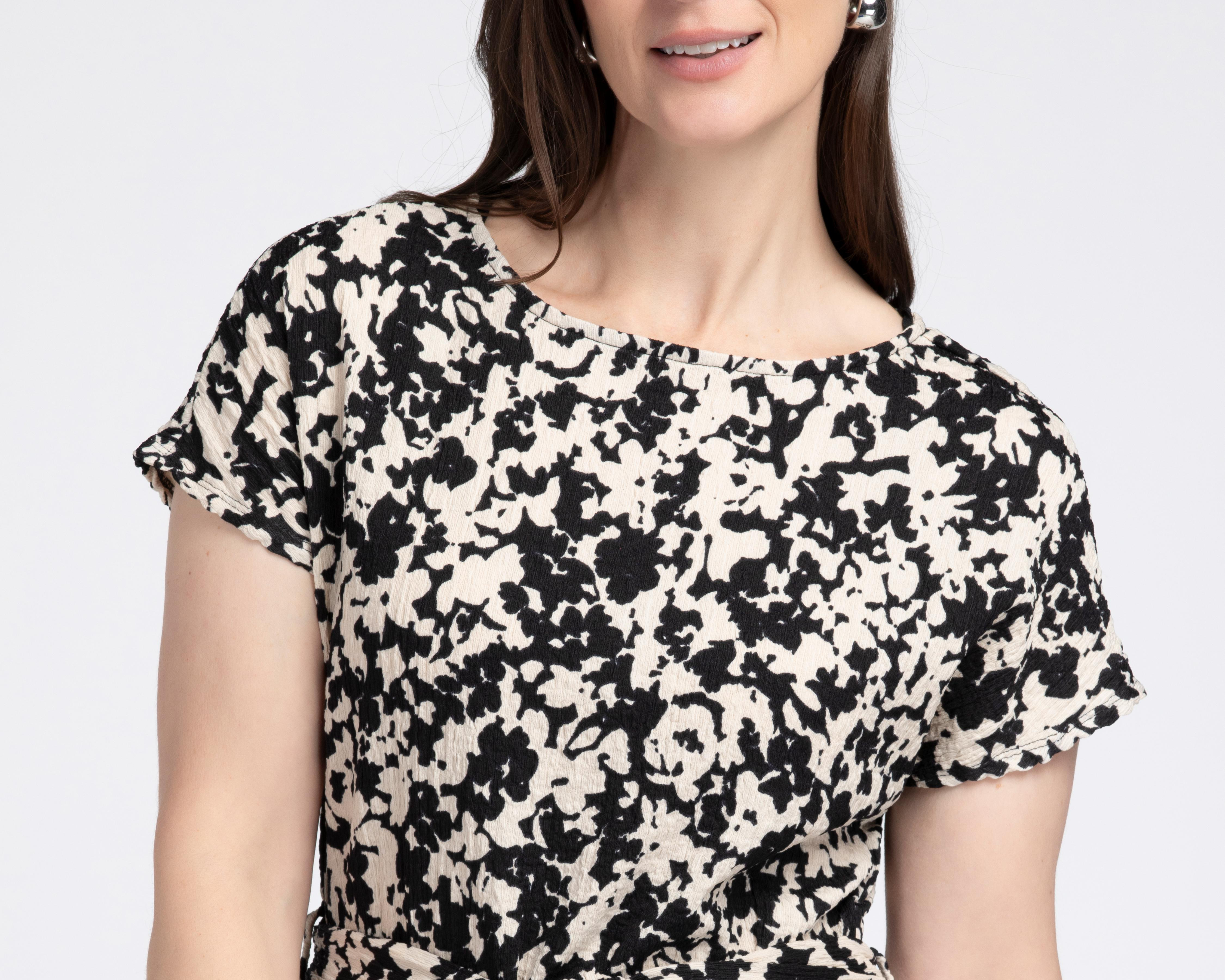 Foto 4 | Vestido Casual Sahara Estampado Cuello Redondo con Cinturón