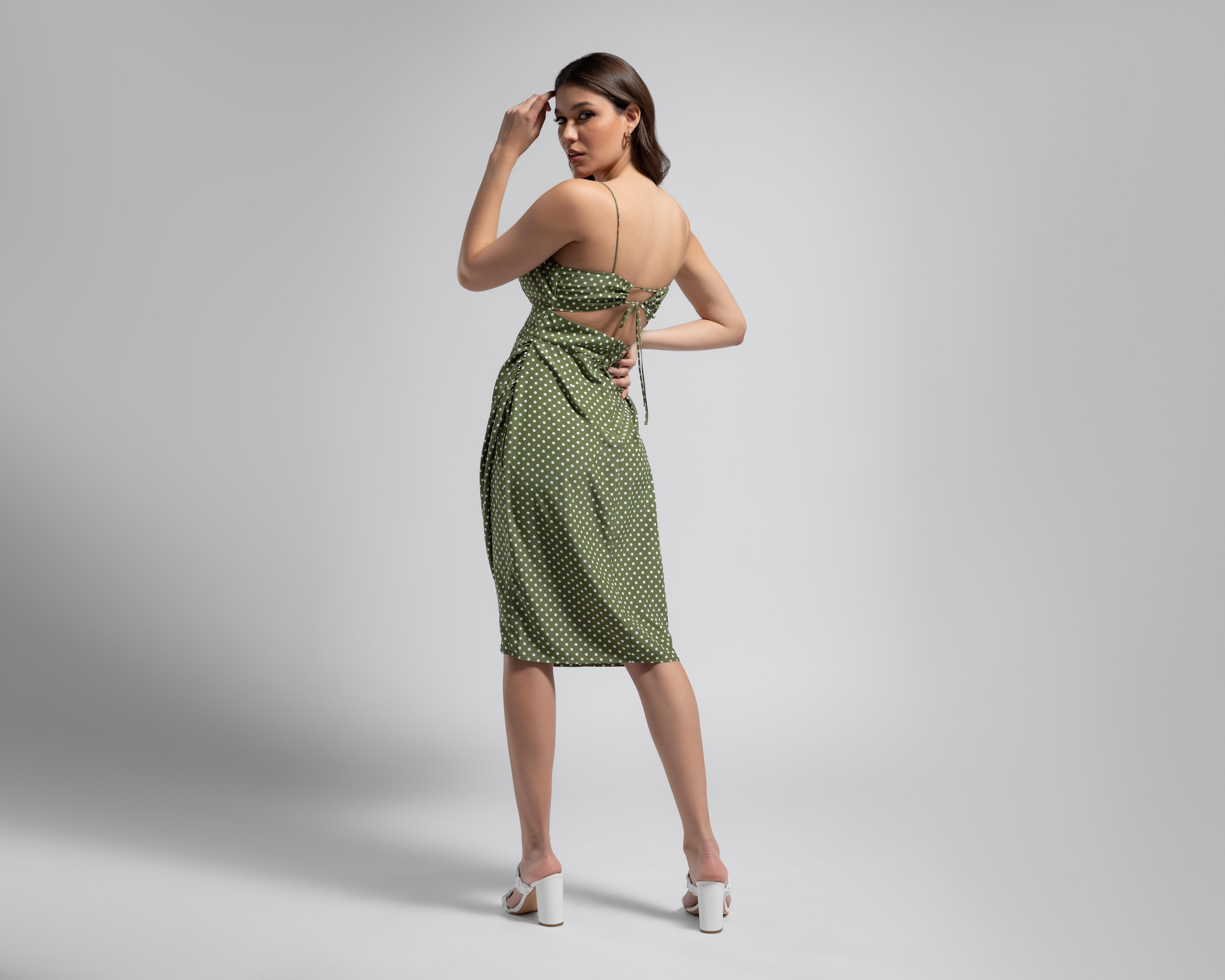 Foto 4 pulgar | Vestido Jennifer Lopez Casual Corto de Puntos