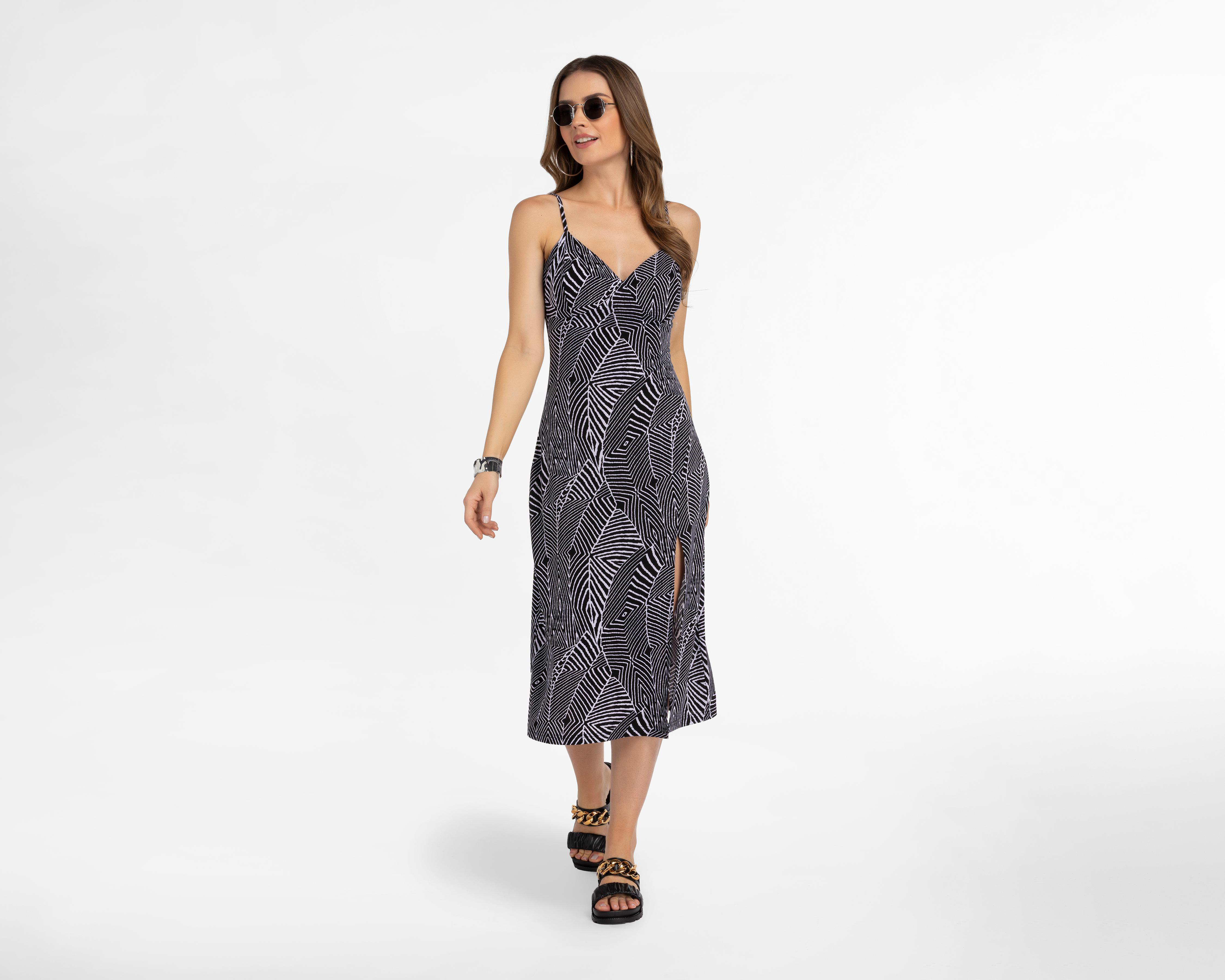 Foto 3 pulgar | Vestido Jennifer Lopez Casual Midi con Abertura