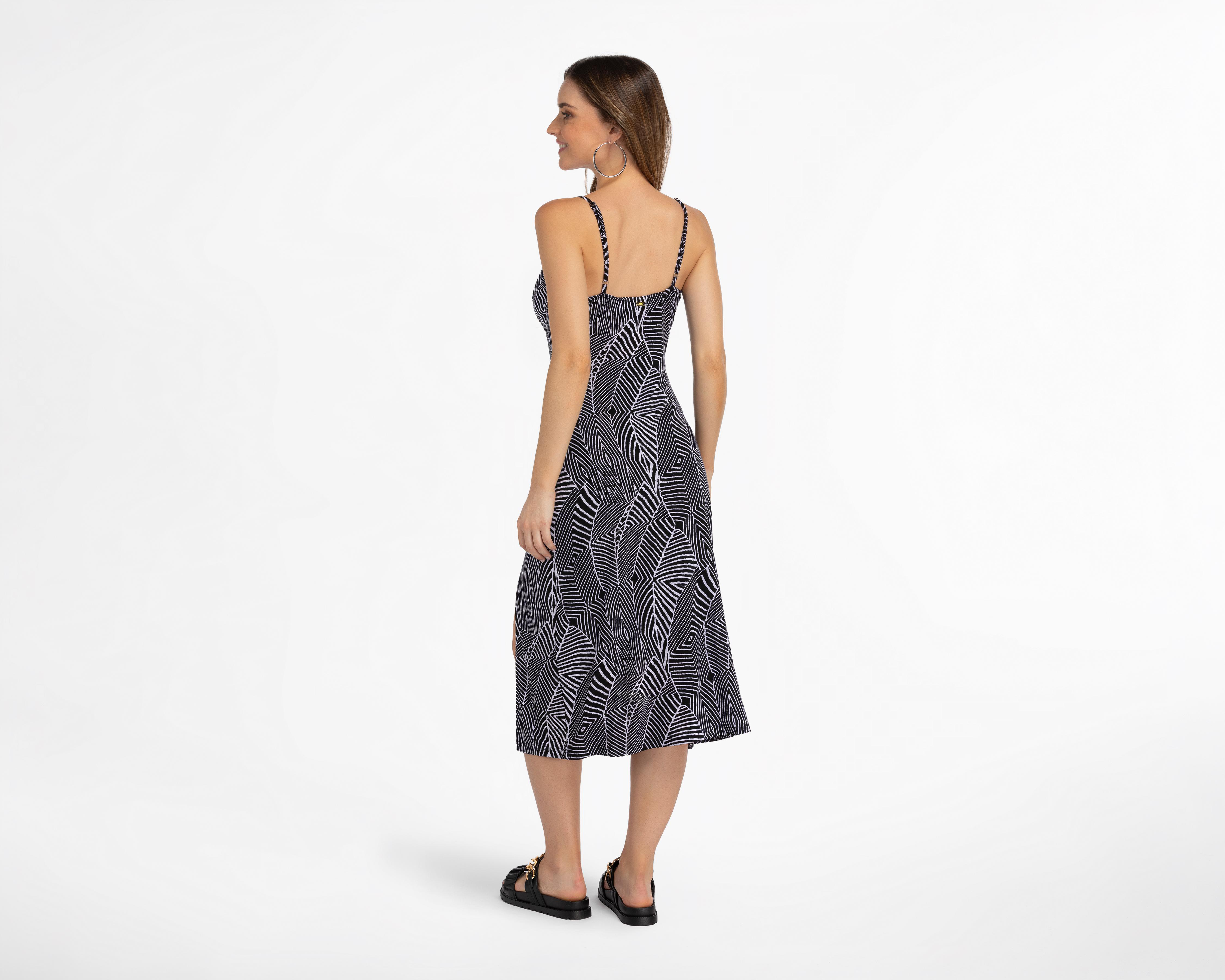 Foto 4 pulgar | Vestido Jennifer Lopez Casual Midi con Abertura