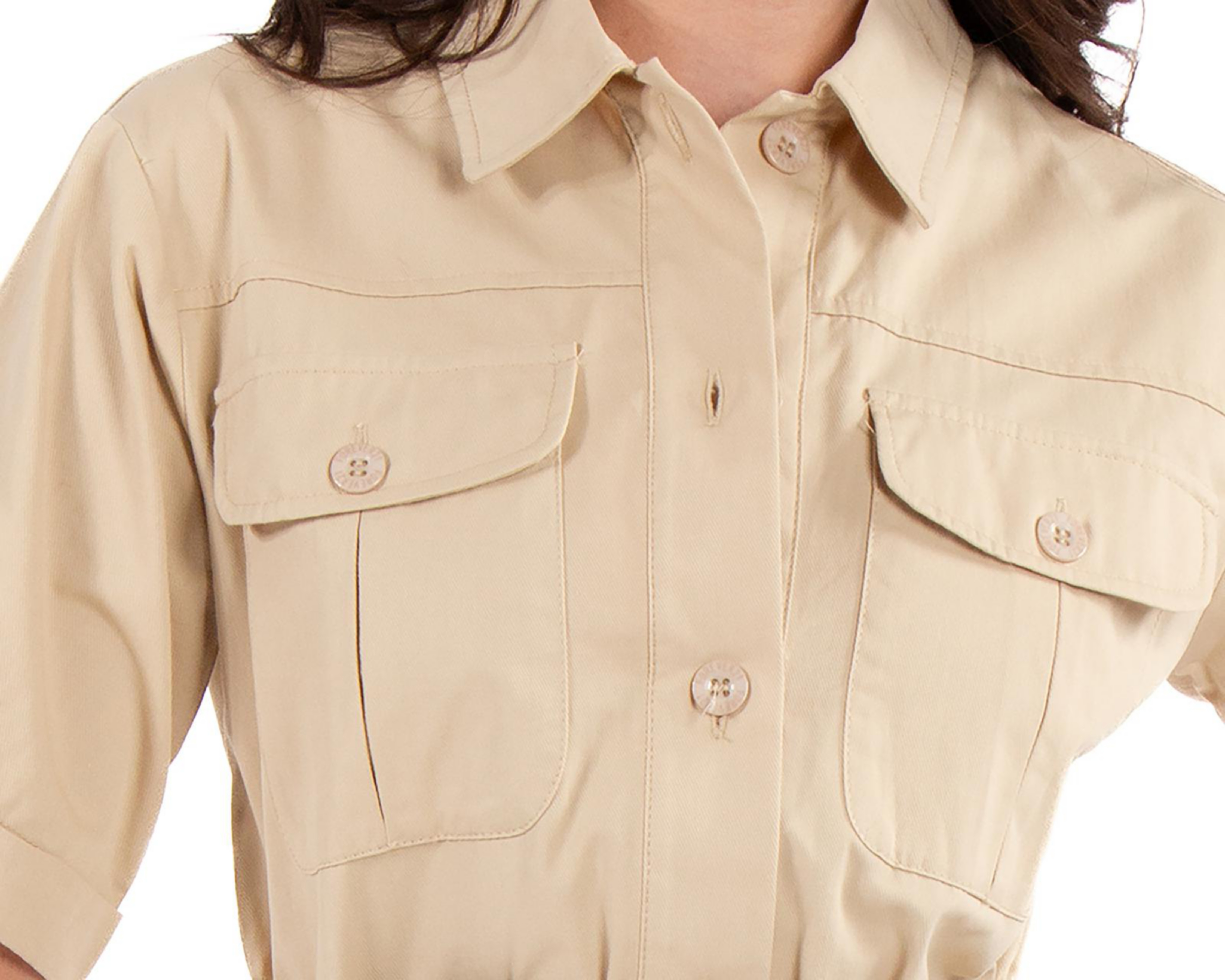 Foto 5 pulgar | Vestido Casual Forever 21 Midi Beige con Cinturón para Mujer