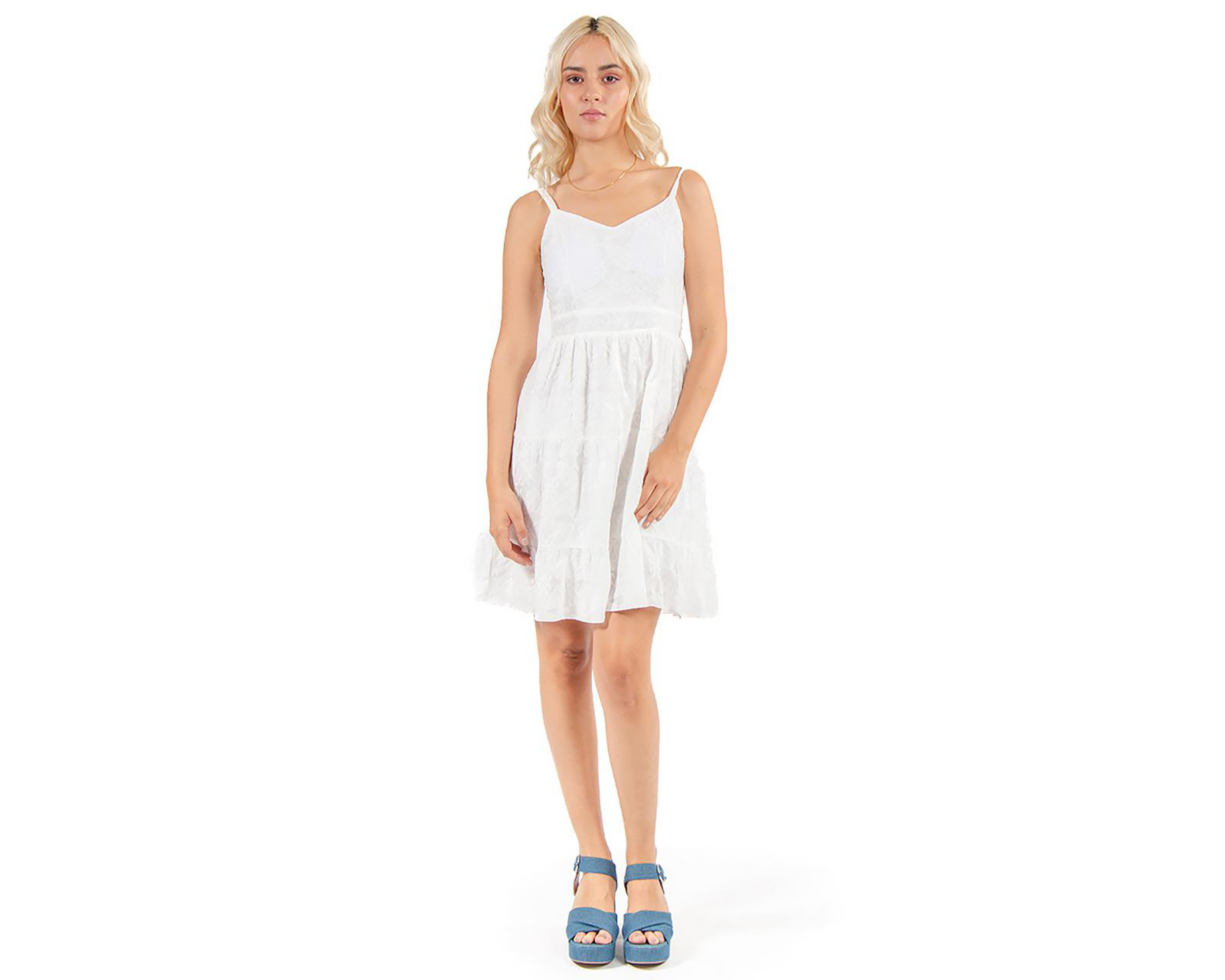 Foto 2 pulgar | Vestido Casual Forever 21 Blanco con Tirantes Juvenil